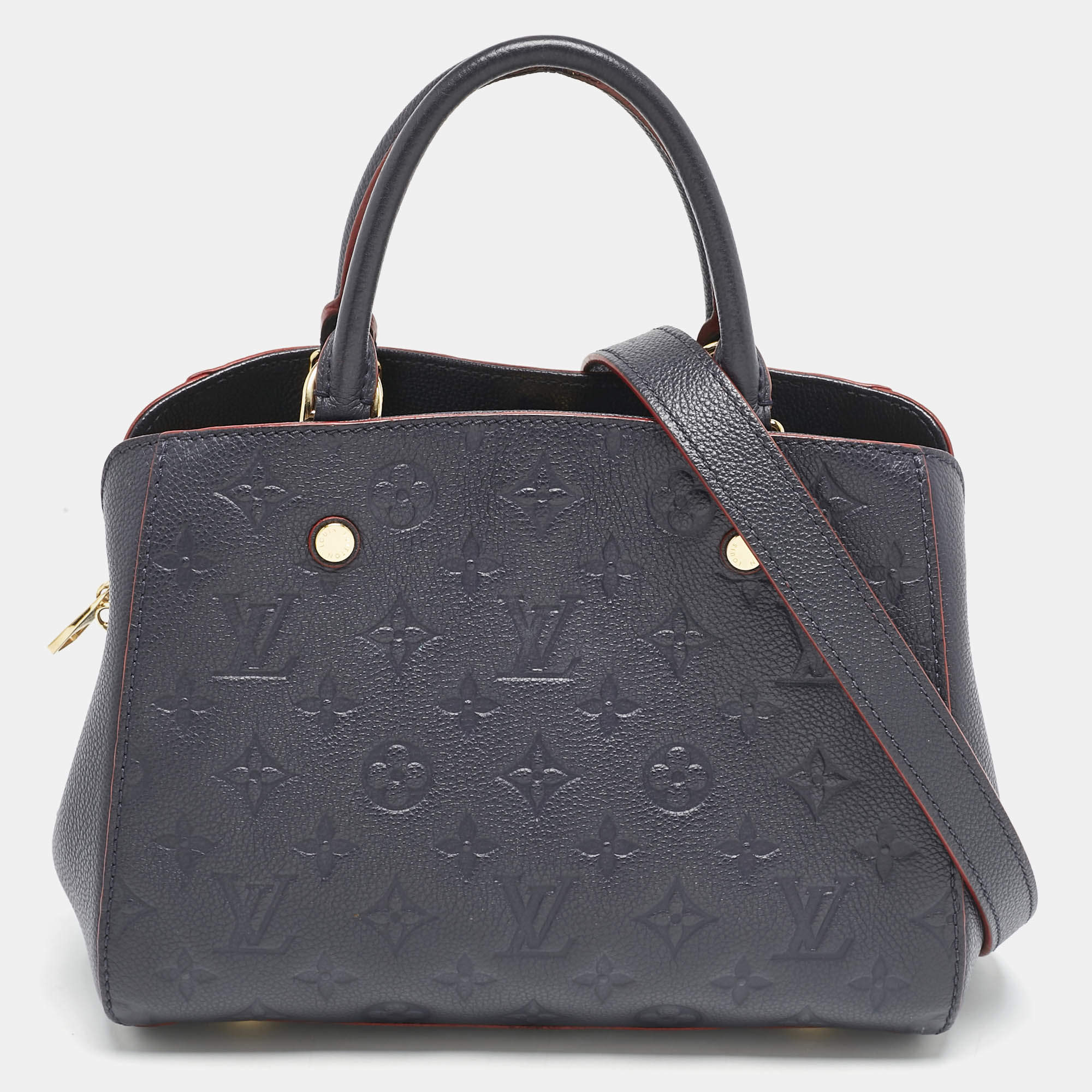 Pre Owned Louis Vuitton Marine Rogue Monogram Empreinte Leather Montaigne BB Bag