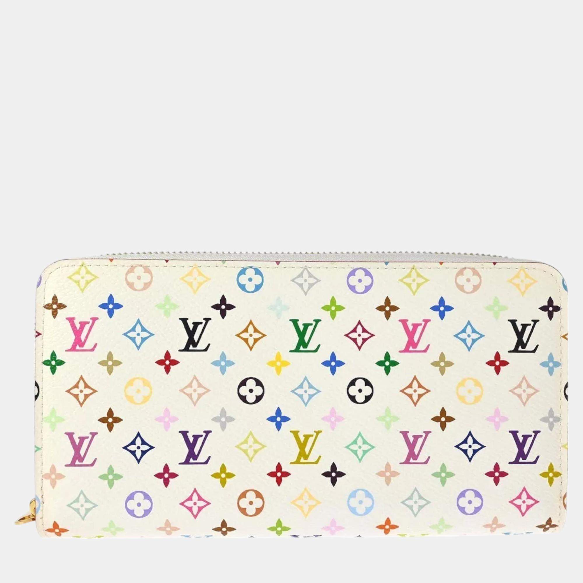 Louis Vuitton White Multicolor Zippy Wallet