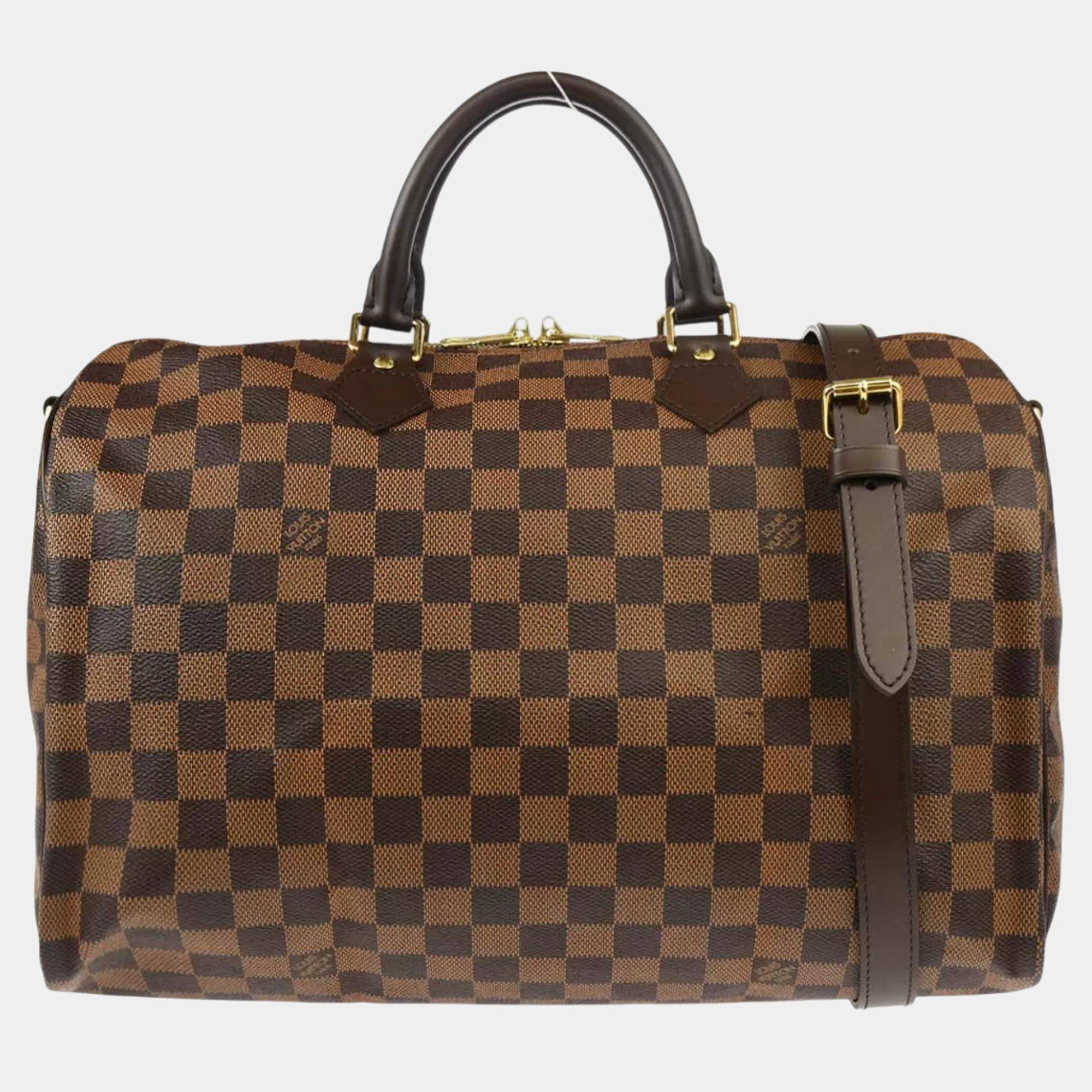 Pre Owned Louis Vuitton Damier Speedy Bandouliere 35 Handbag