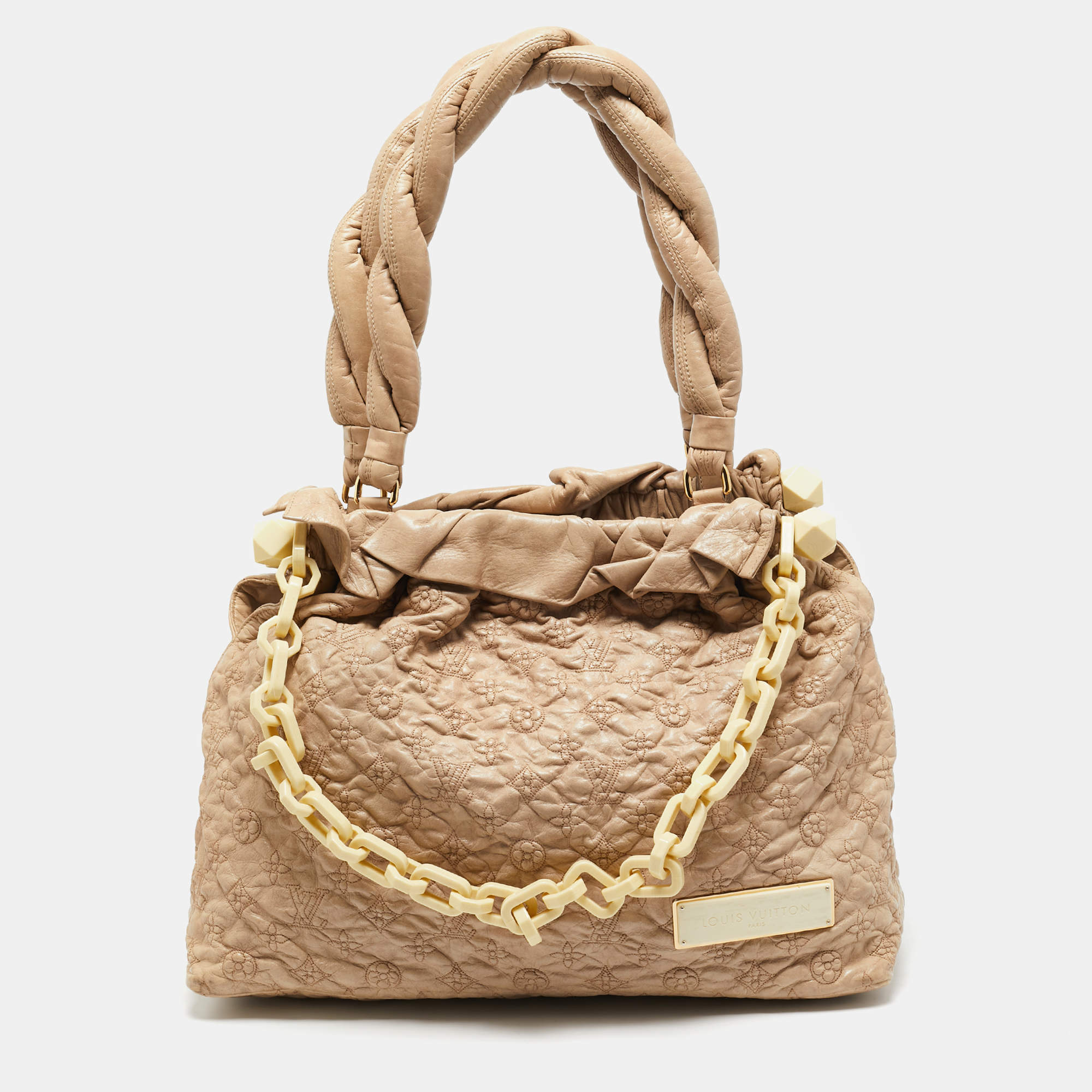 مملوكة مسبقًا حقيبة لوي فيتون إصدار محدود ستراتوس اوليمب جلد مونوغرامي بيج متوسطة