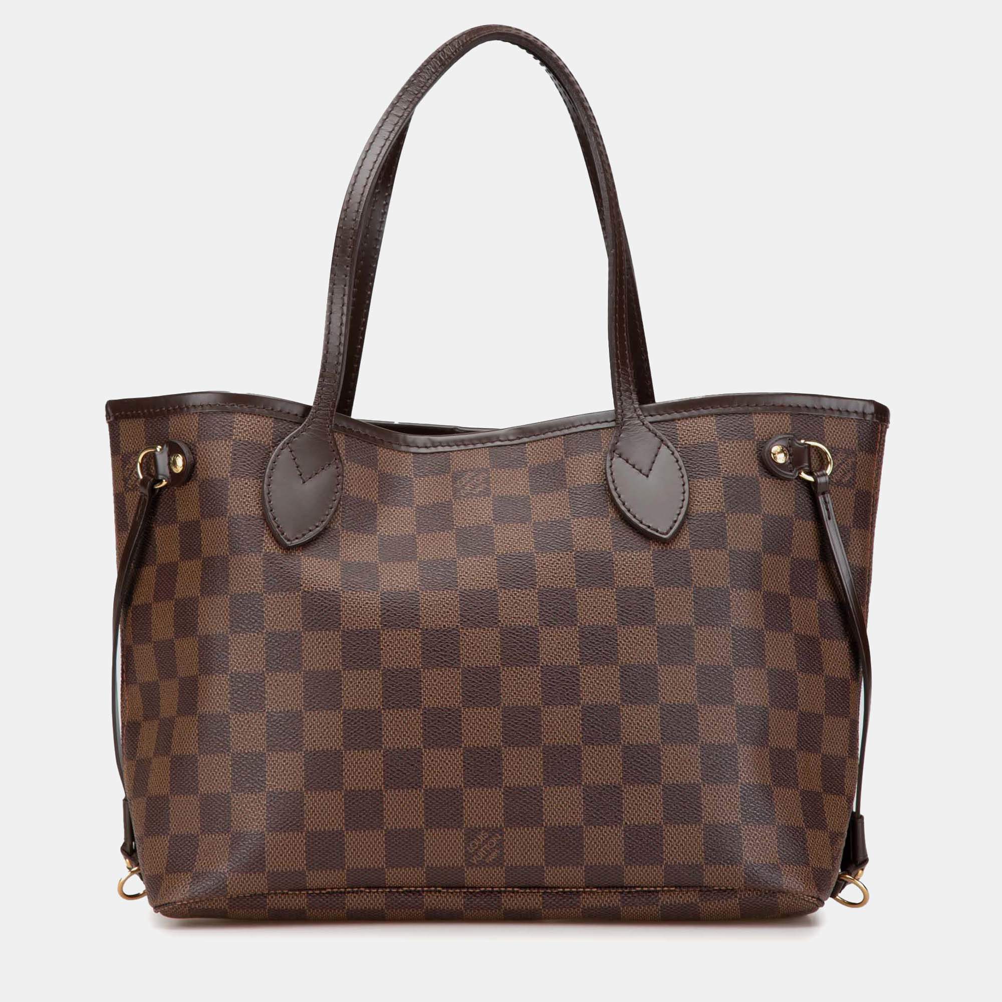 Louis Vuitton Brown Damier Ebene Neverfull PM Bag