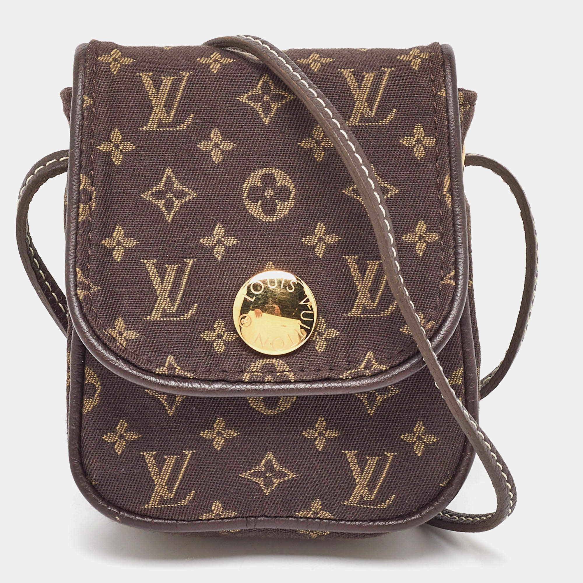 Pre Owned Louis Vuitton Monogram Mini Lin Canvas Pochette Cancun Bag
