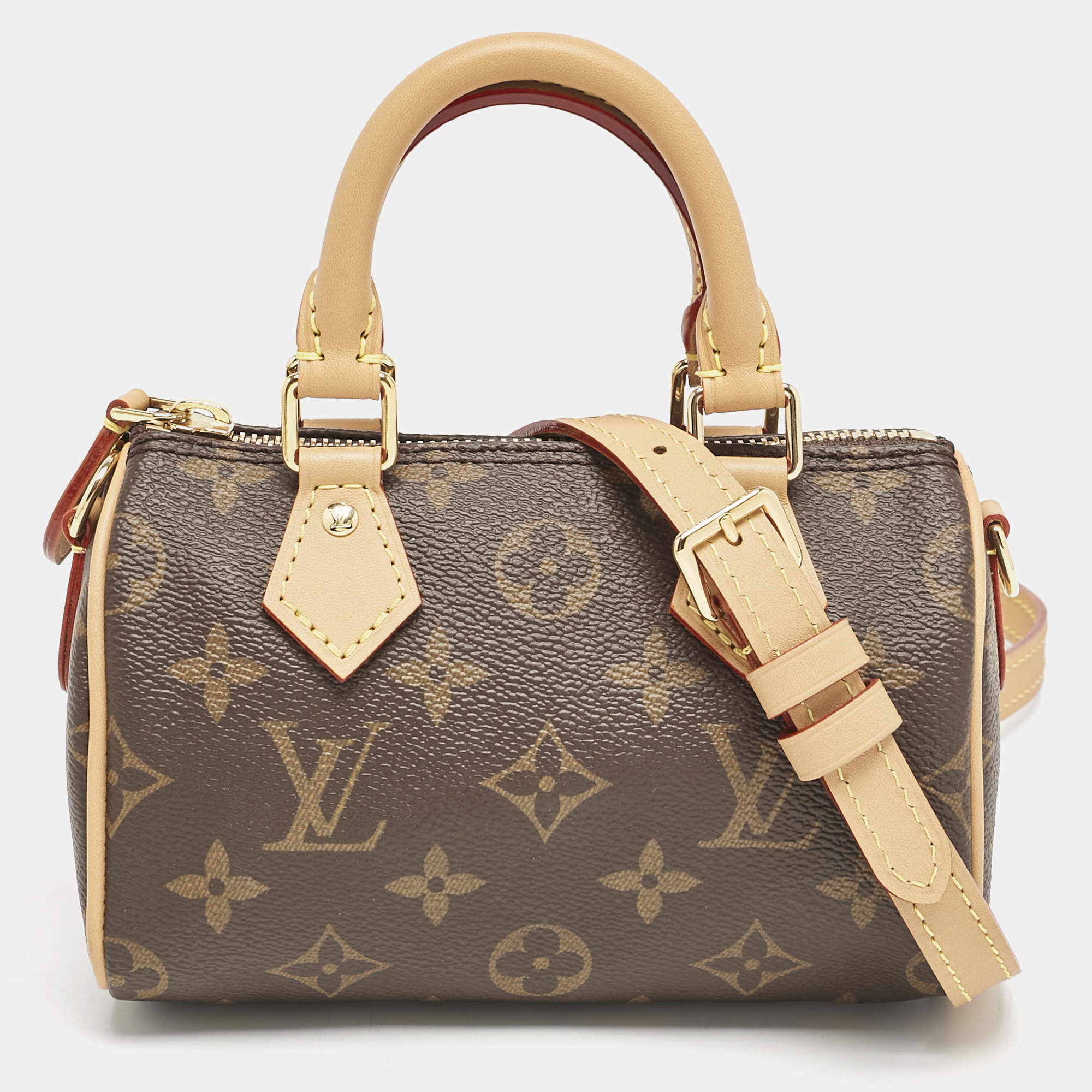 Pre Owned Louis Vuitton Monogram Canvas Speedy Bandouliere Nano Bag