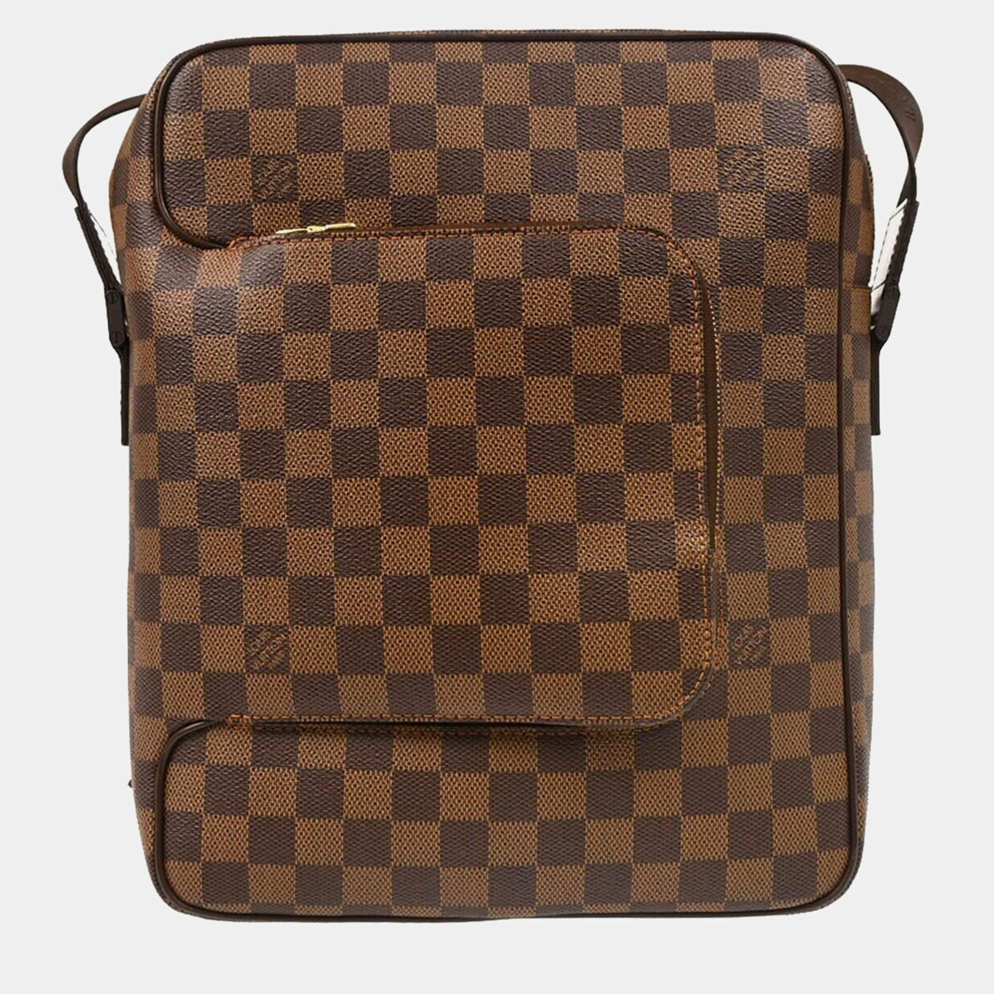 Pre Owned Louis Vuitton Damier Ebene Canvas Olaf MM Shoulder Bag