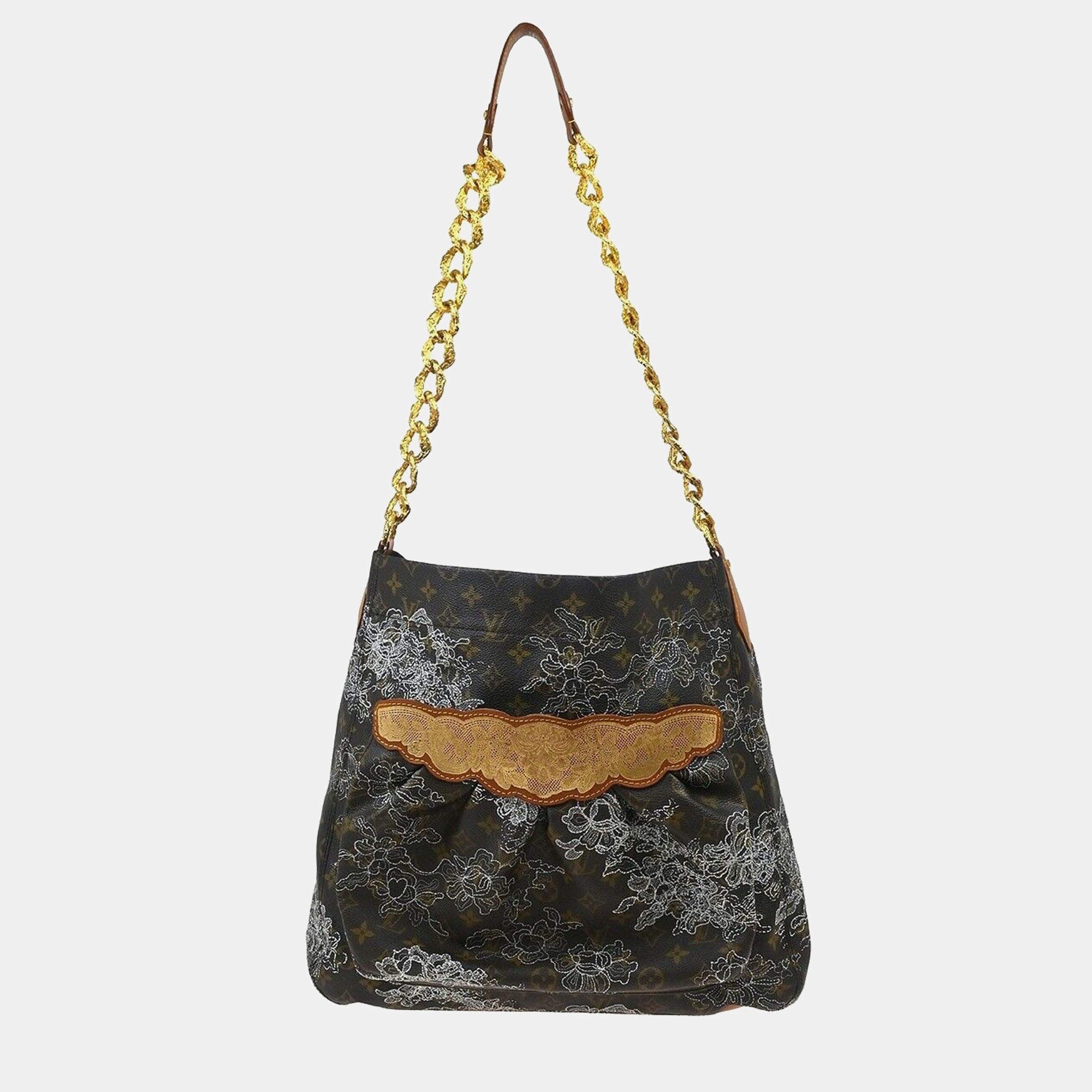 Pre Owned Louis Vuitton Monogram Dentelle Fersen GM Shoulder Bag