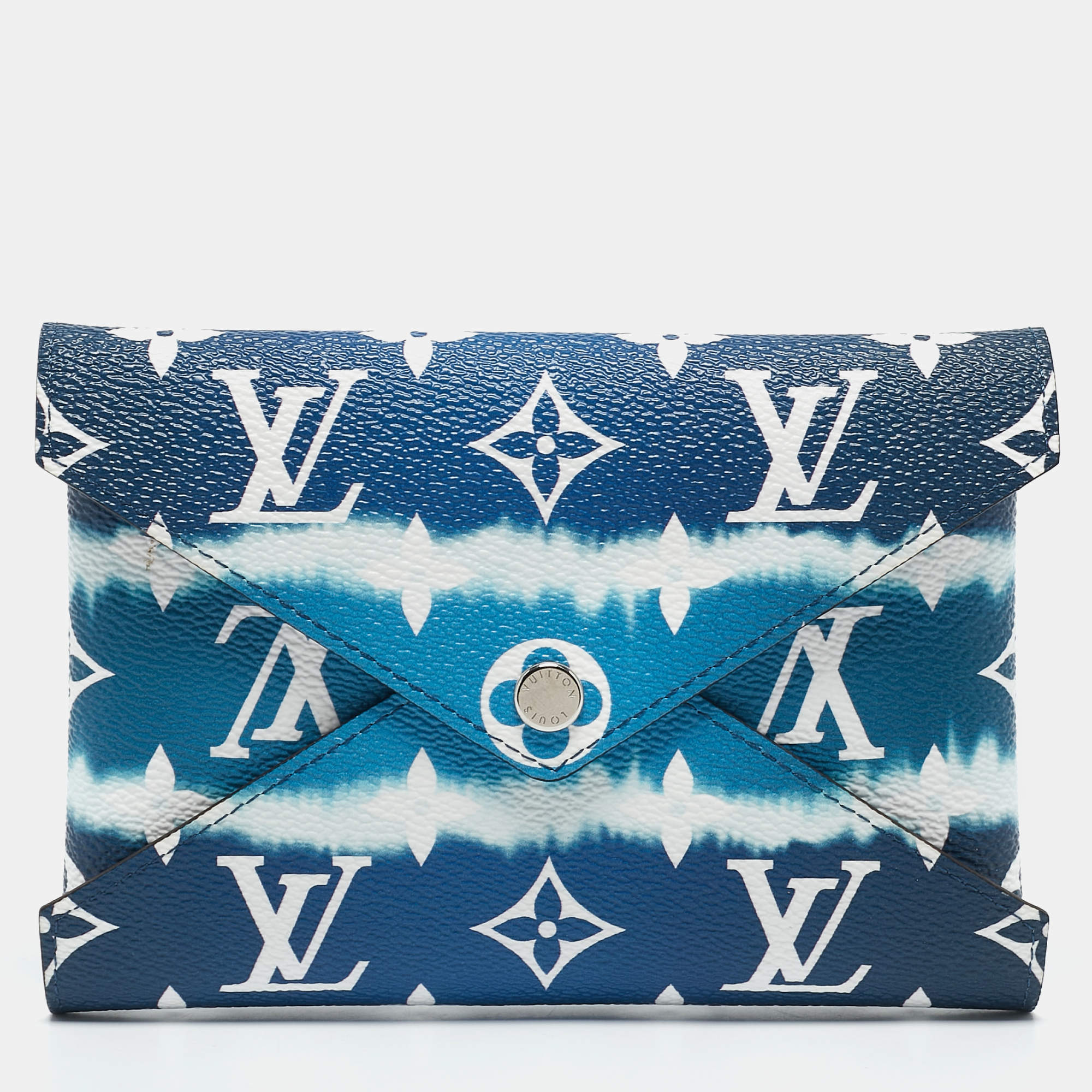 Pre Owned Louis Vuitton Blue Monogram Escale Canvas Medium Kirigami Pochette