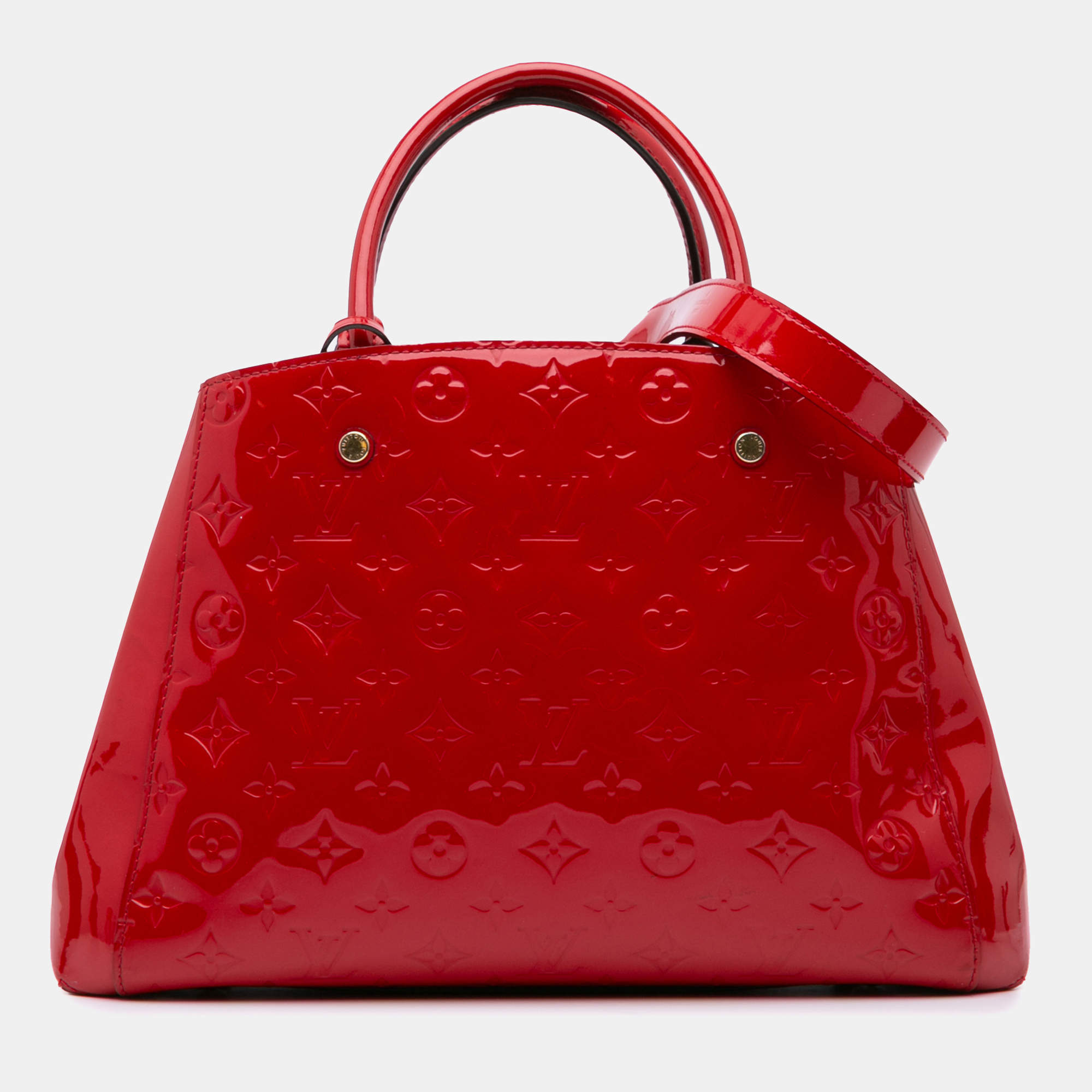 Louis Vuitton Red Monogram Vernis Montaigne MM Tote Bag