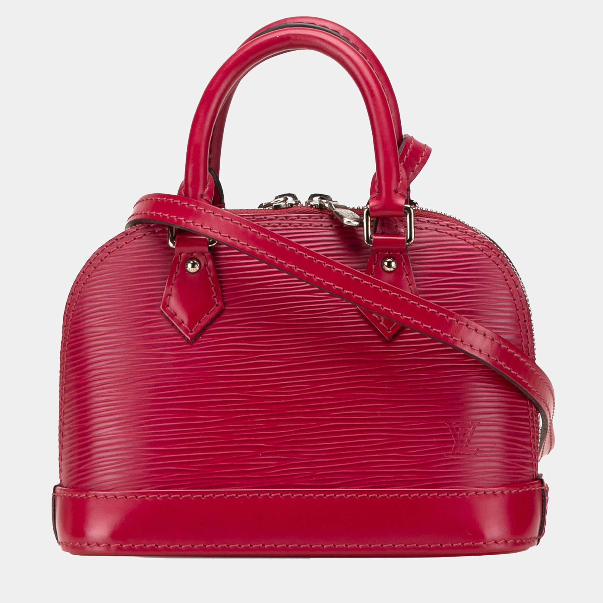 Louis Vuitton Dark Pink Leather Epi Nano Alma Handbag