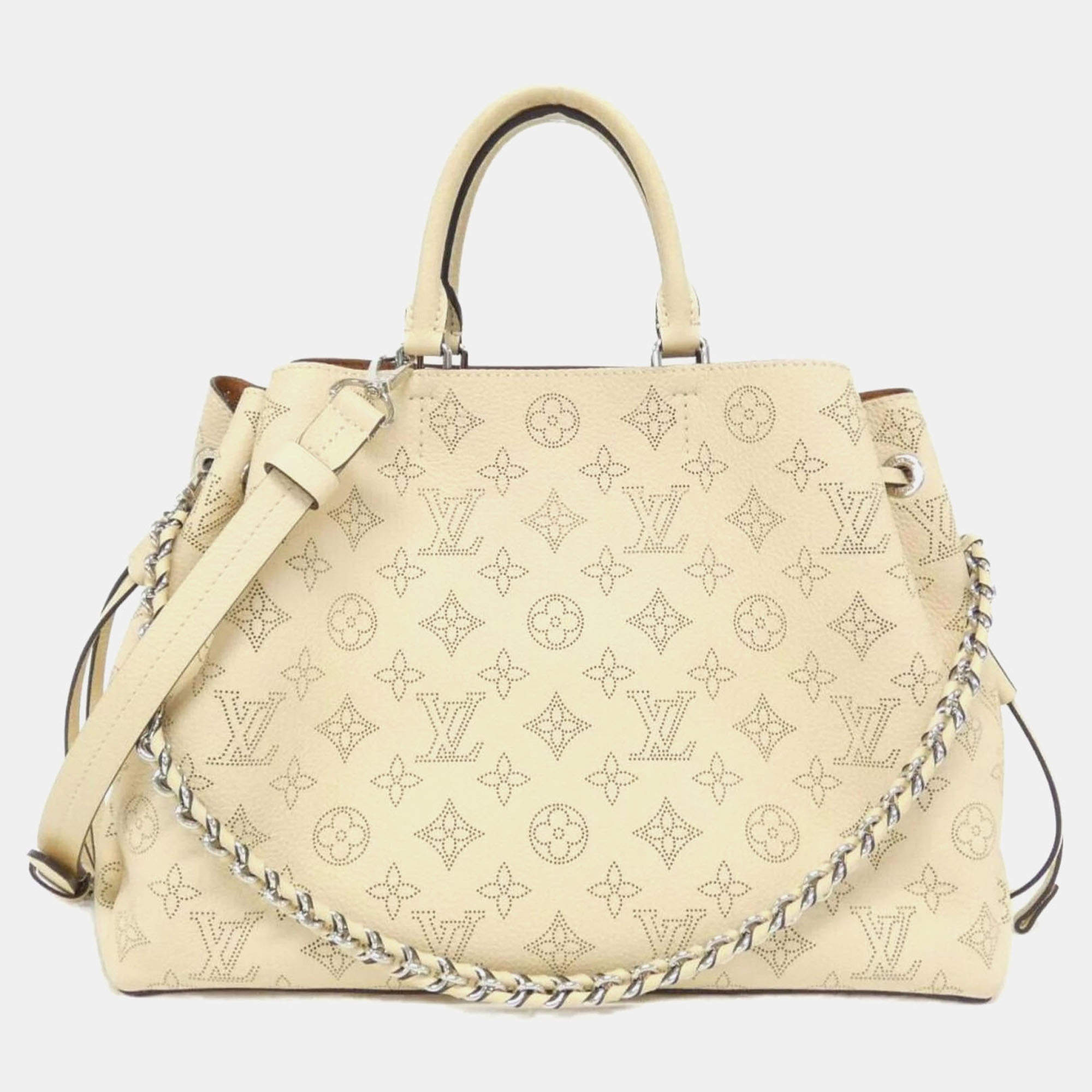 Louis Vuitton Cream Mahina Leather Bella Tote Bag
