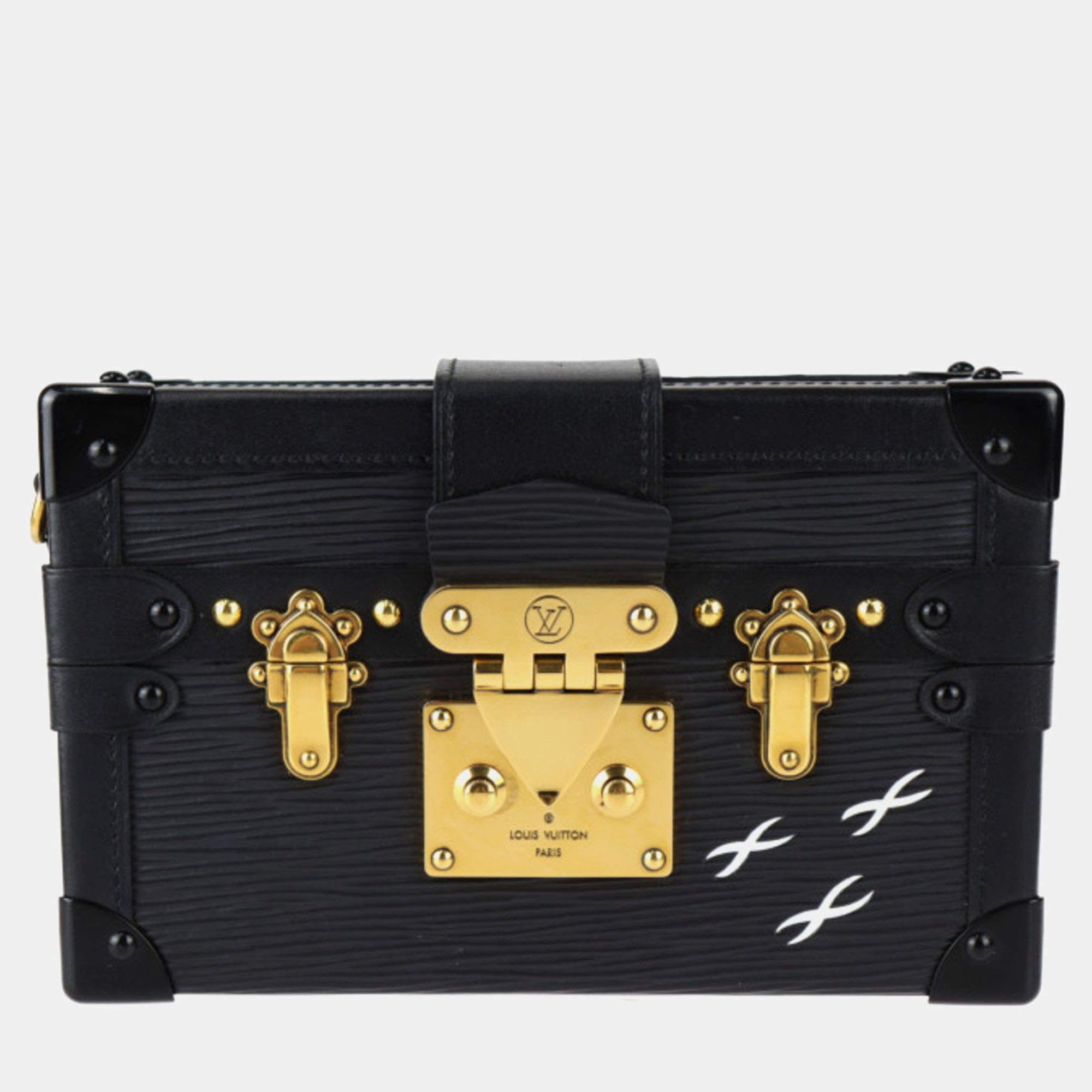Louis Vuitton Black Epi Leather Petite Malle Shoulder Bag