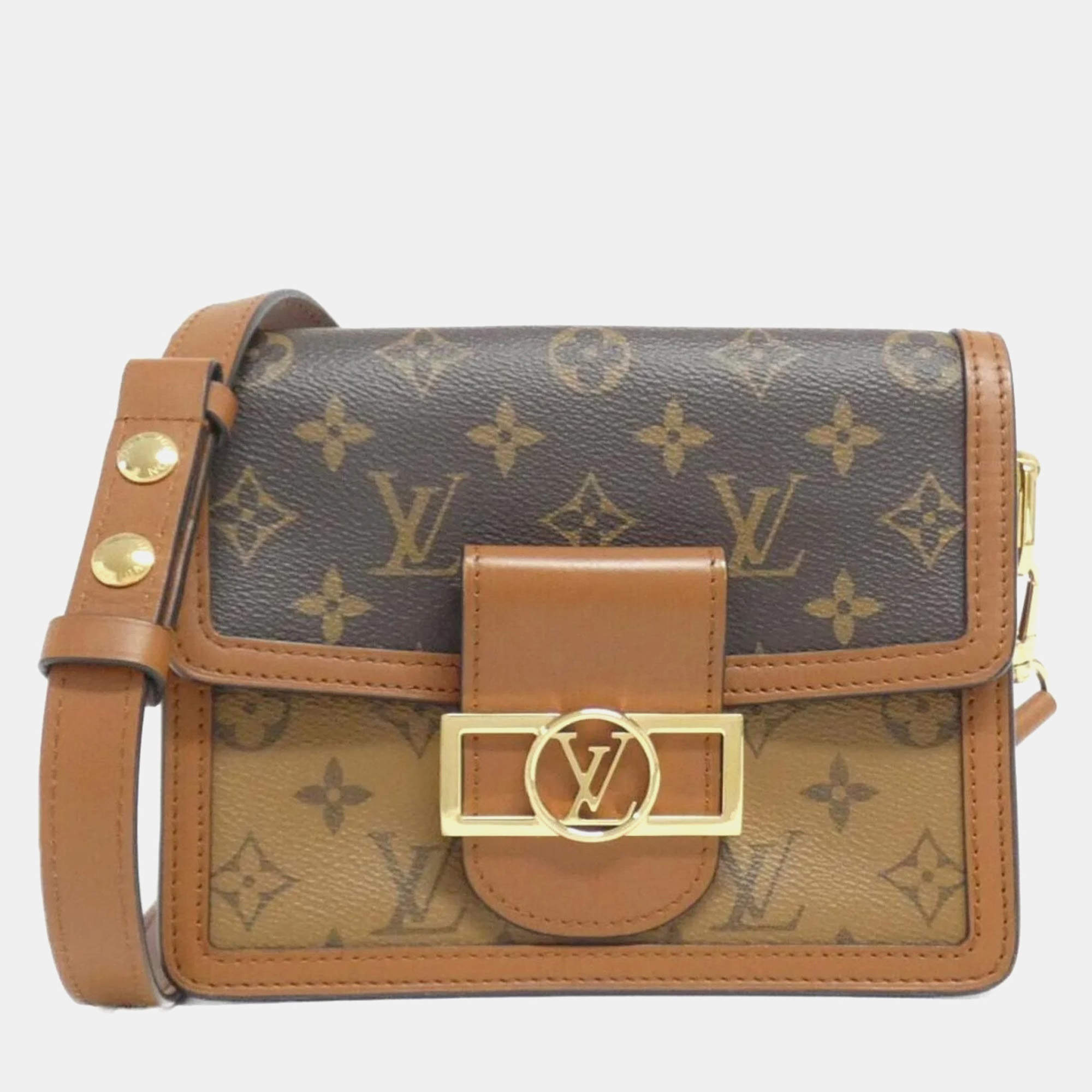 Pre Owned Louis Vuitton Monogram Reverse Canvas Dauphine Mini Shoulder Bag