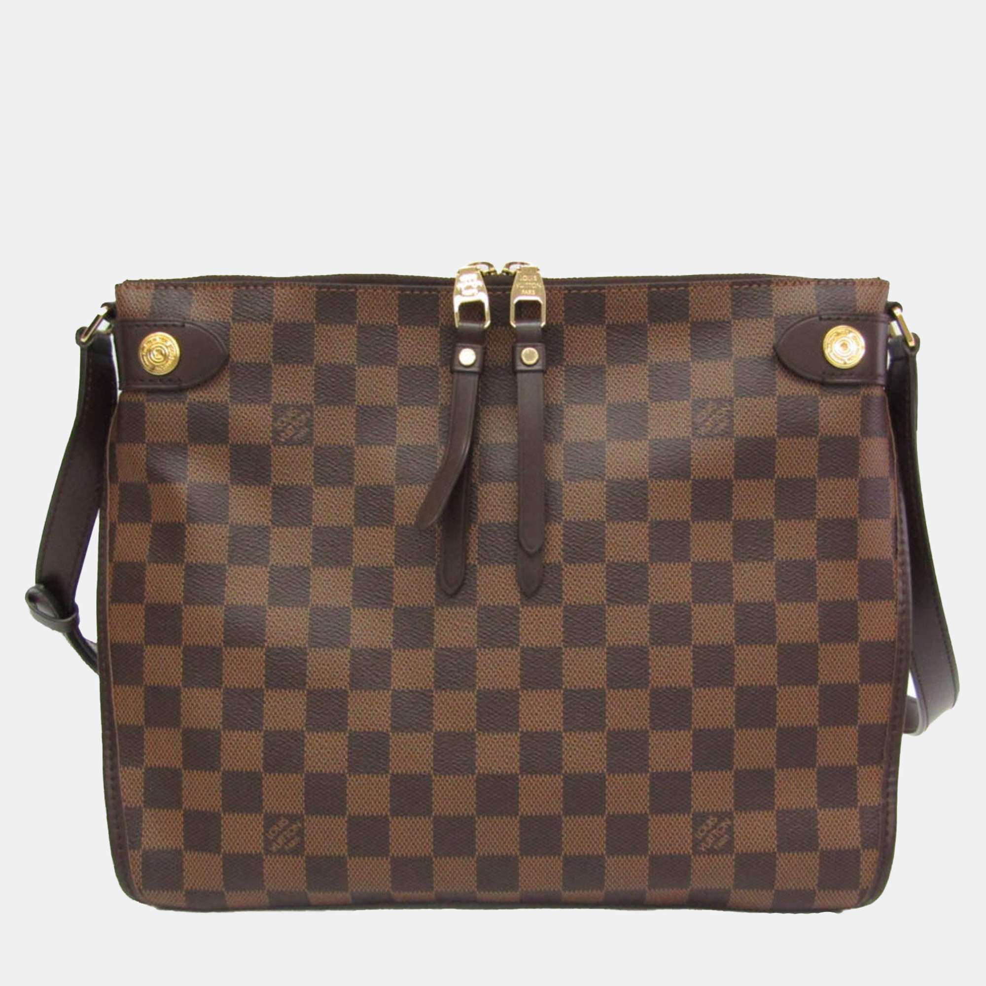 Pre Owned Louis Vuitton Brown Damier Ebene Duomo Shoulder Bag