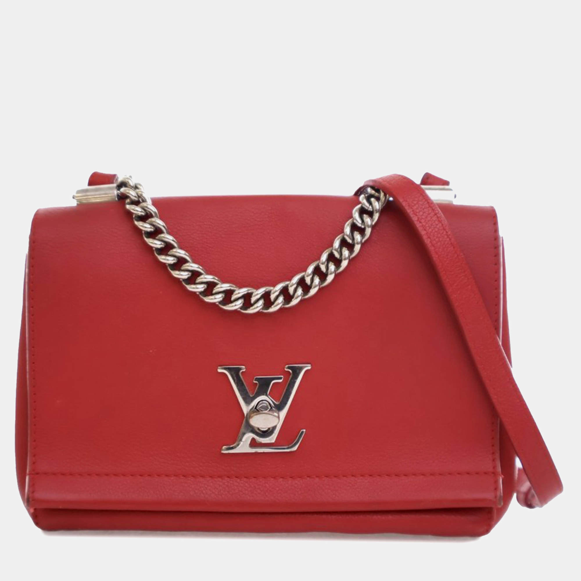 Louis Vuitton Red Leather Lockme II BB