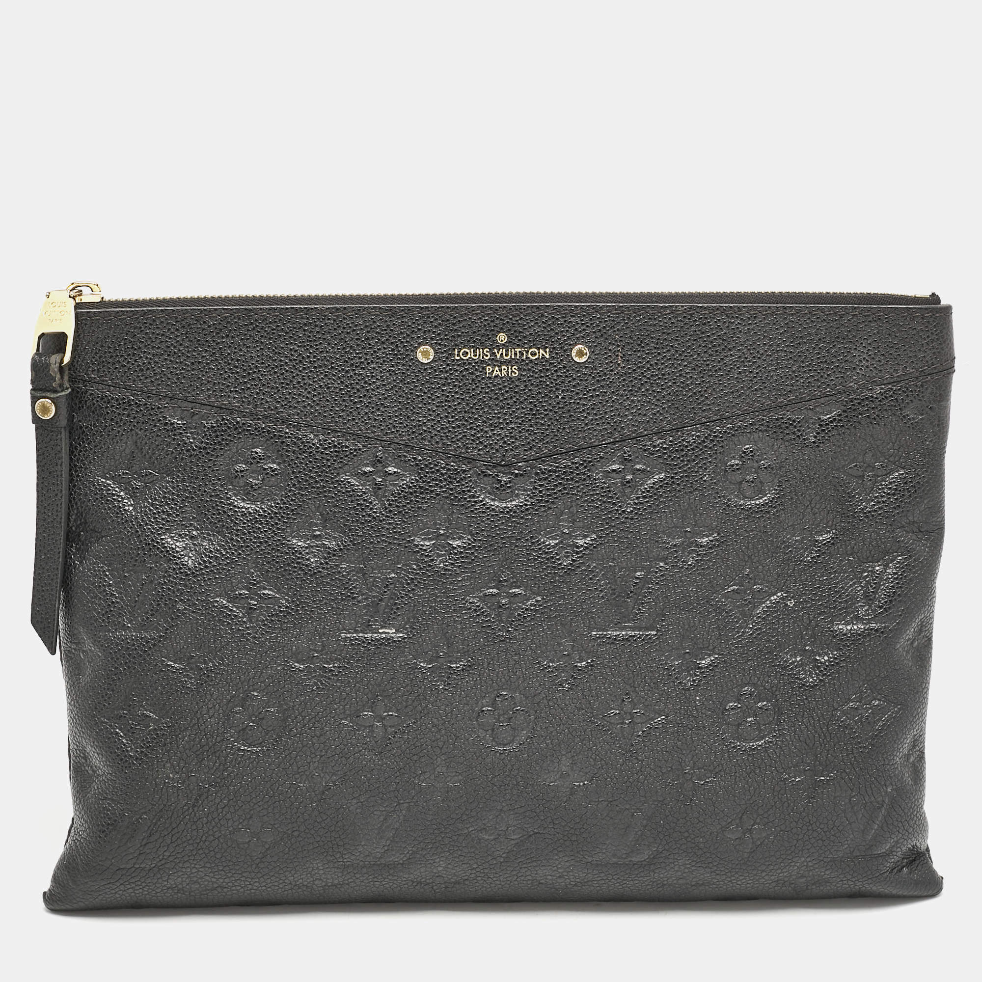 Pre Owned Louis Vuitton Black Monogram Empreinte Leather Daily Pouch