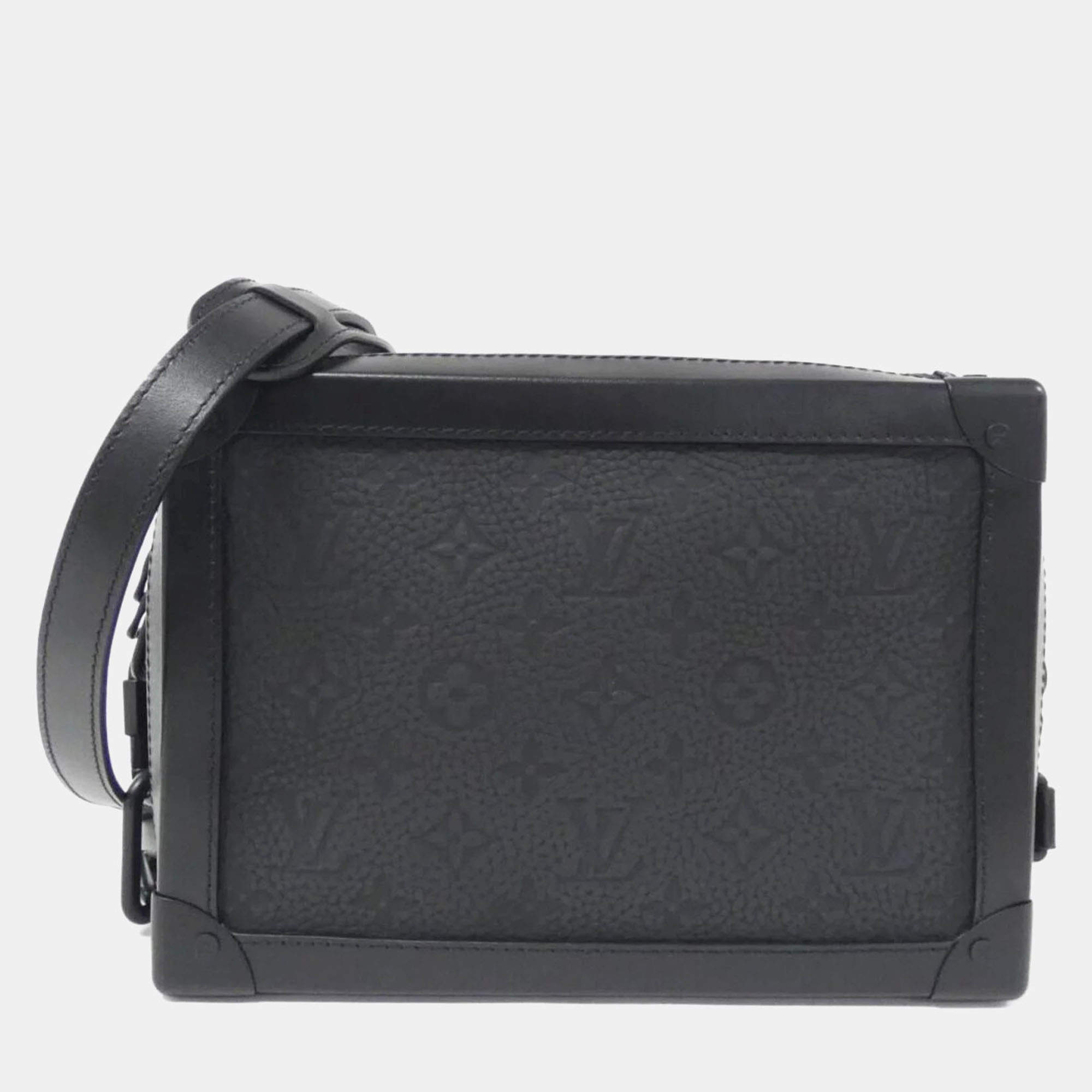 Louis Vuitton Black Taurillon Monogram Soft Trunk Shoulder Bag