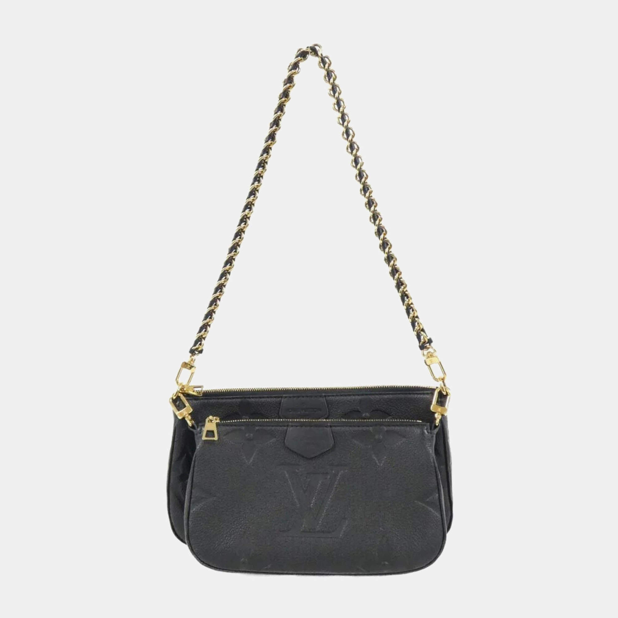 Pre Owned Louis Vuitton Black Monogram Empreinte Leather Multi Pochette Accessoires Shoulder Bag