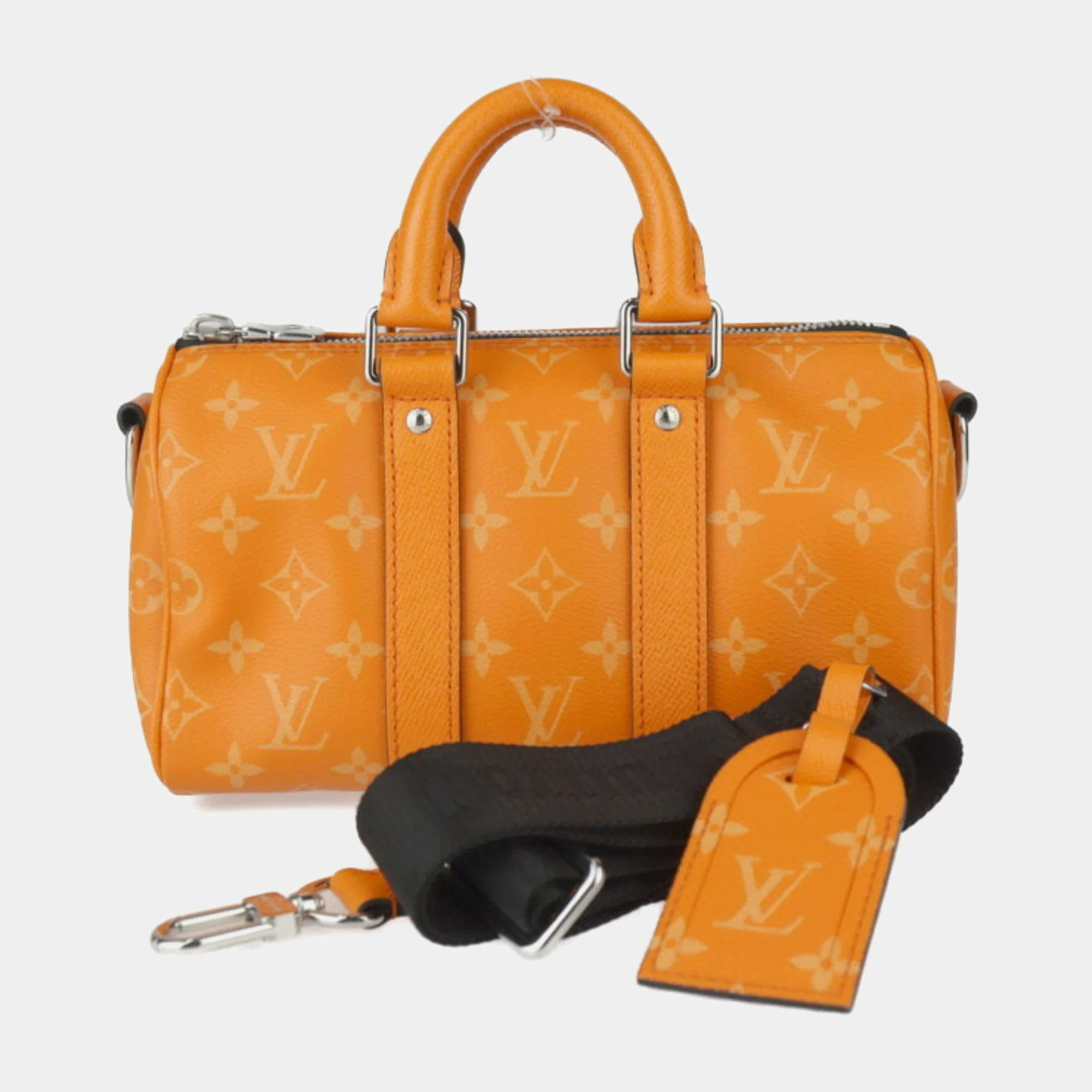Louis Vuitton Orange Monogram Taigarama Keepall Bandouliere 25 Shoulder Bag