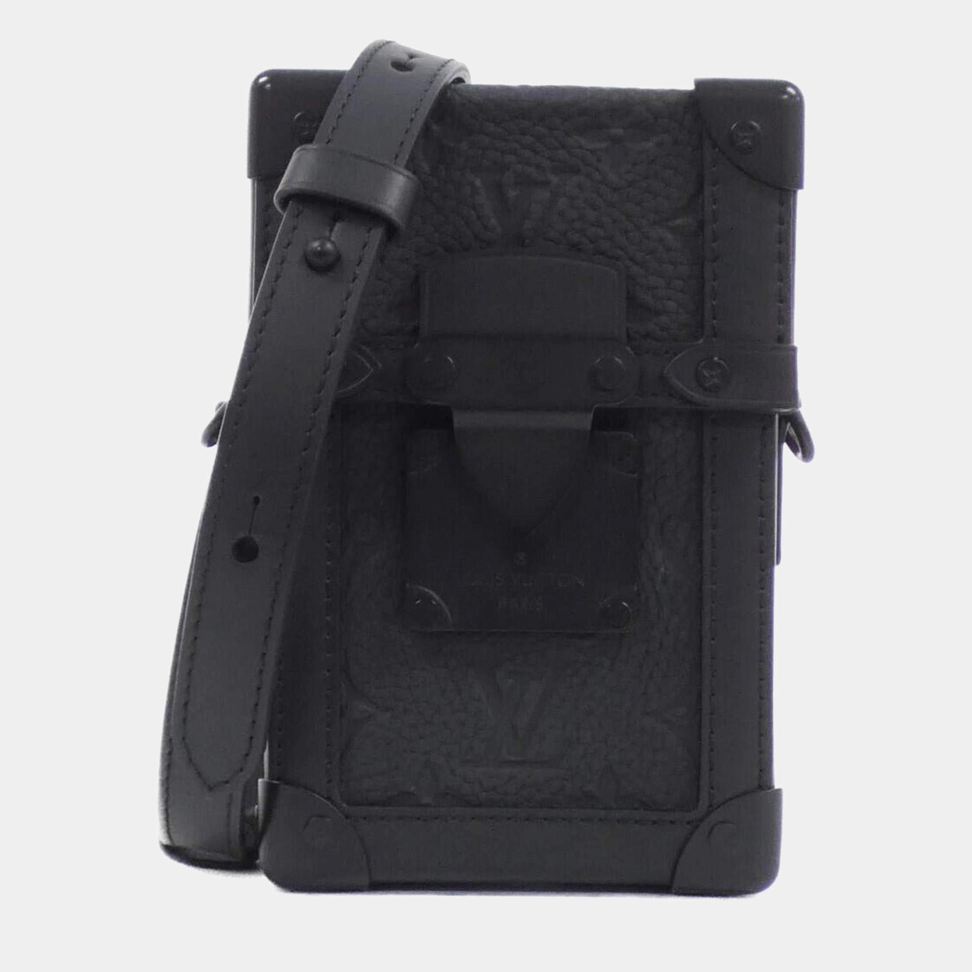 Louis Vuitton Black Monogram Taurillon Leather Vertical Trunk Wearable Wallet