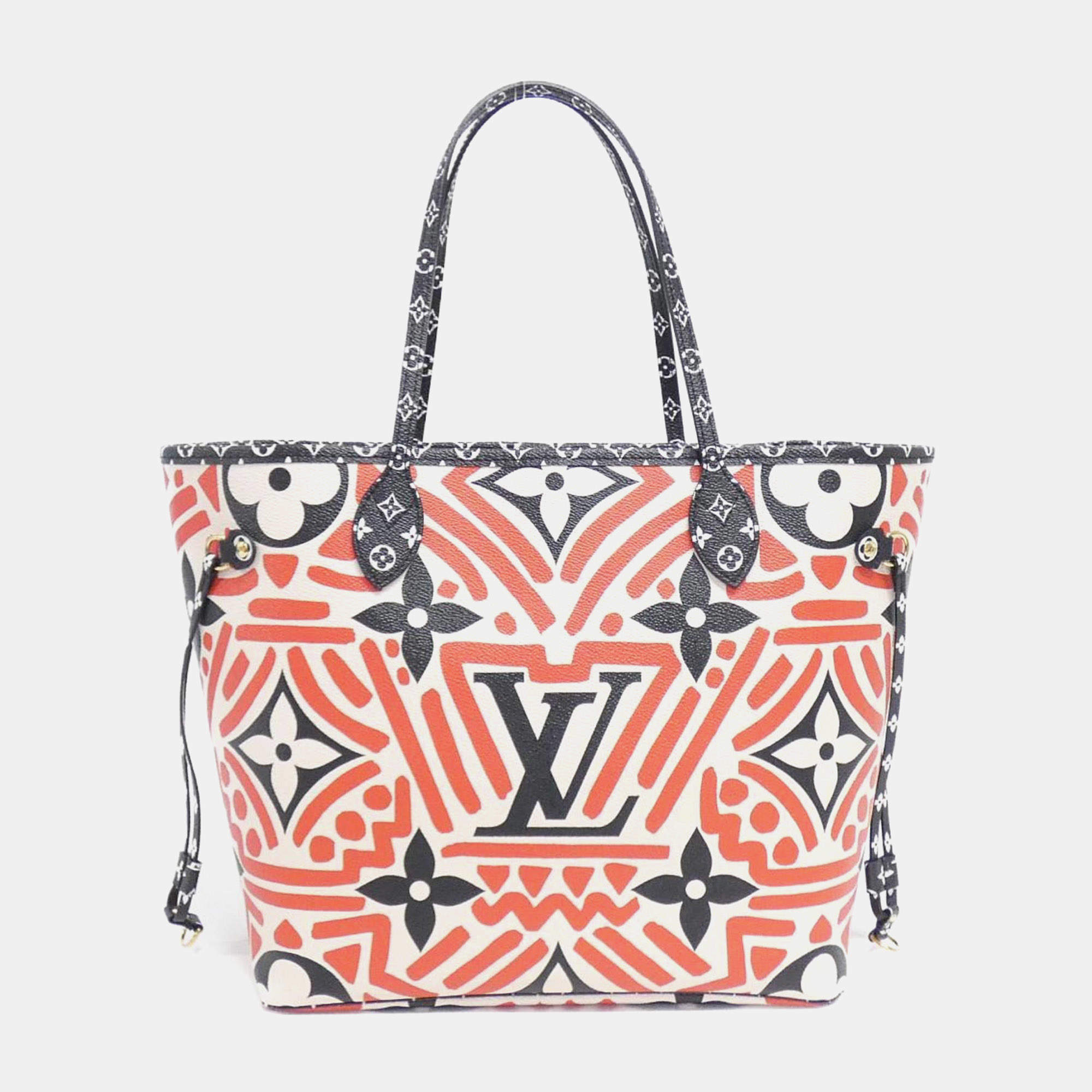 Louis Vuitton White Canvas LV Crafty Neverfull MM Handbag