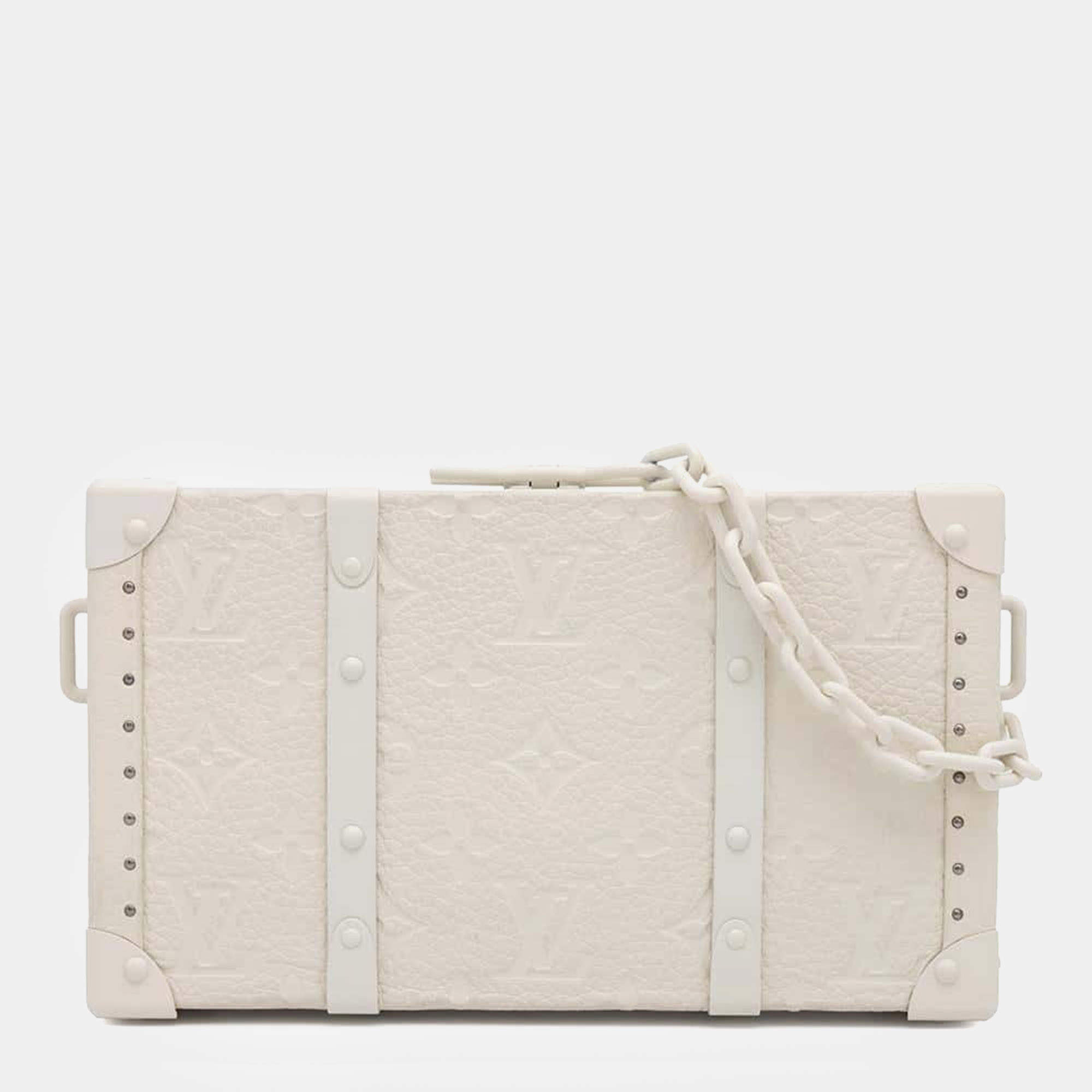 Louis Vuitton White Monogram Taurillon Leather Wallet Trunk Bag