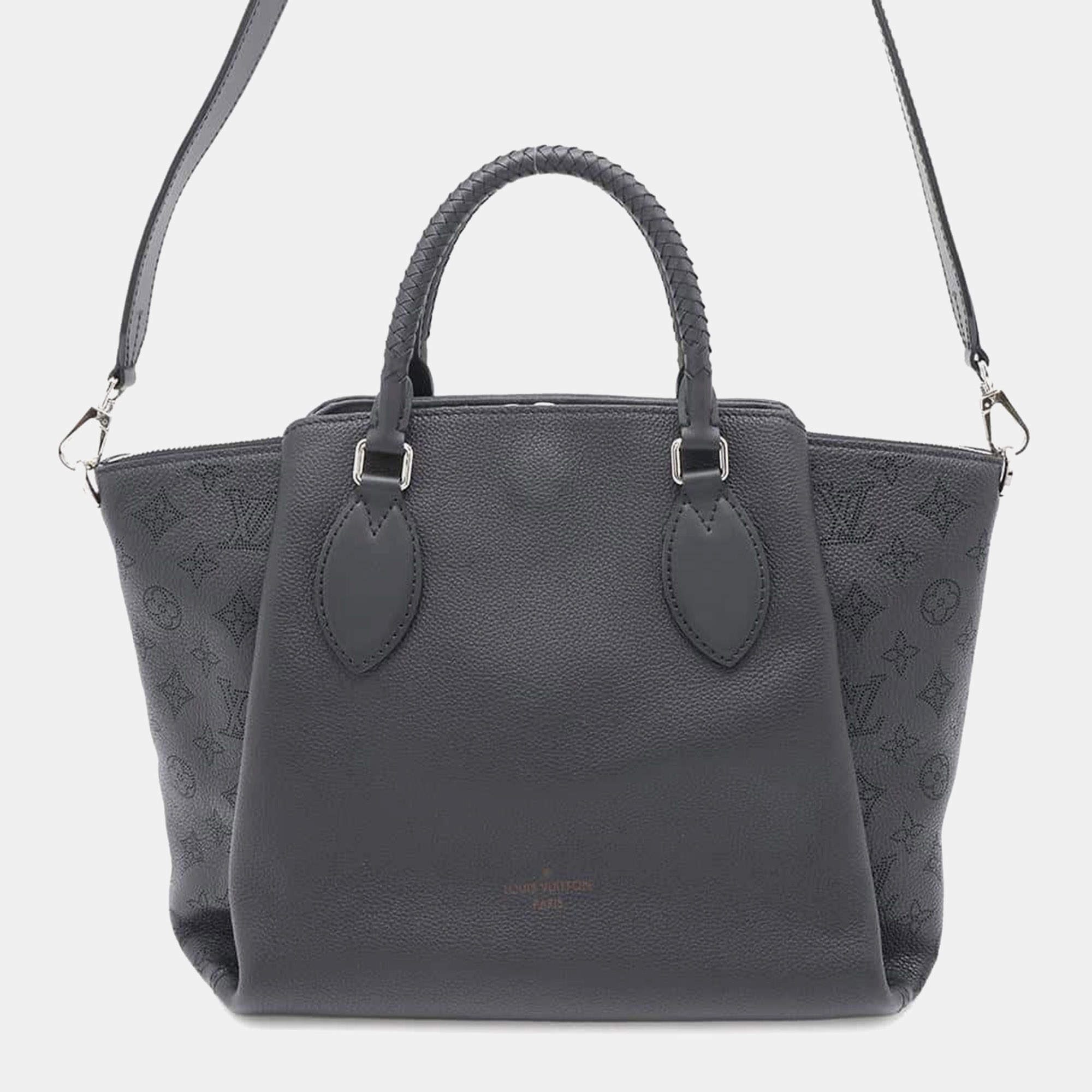 Louis Vuitton Noir Monogram Mahina Haumea Satchel Bag