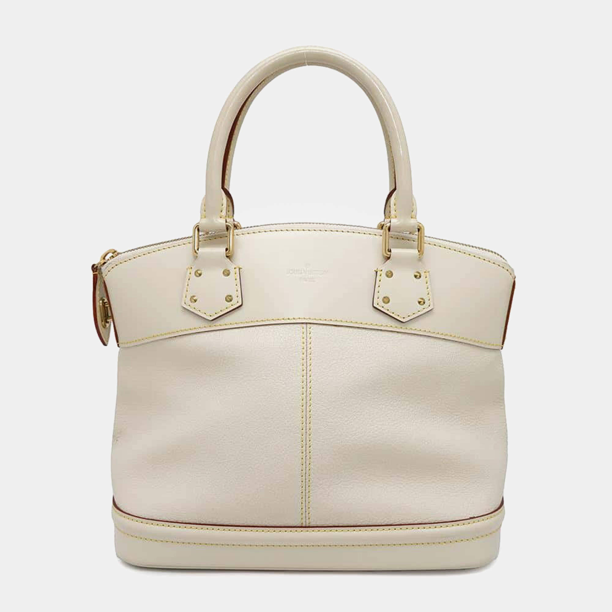 Pre Owned Louis Vuitton Blanc Suhali Leather PM Lock It 