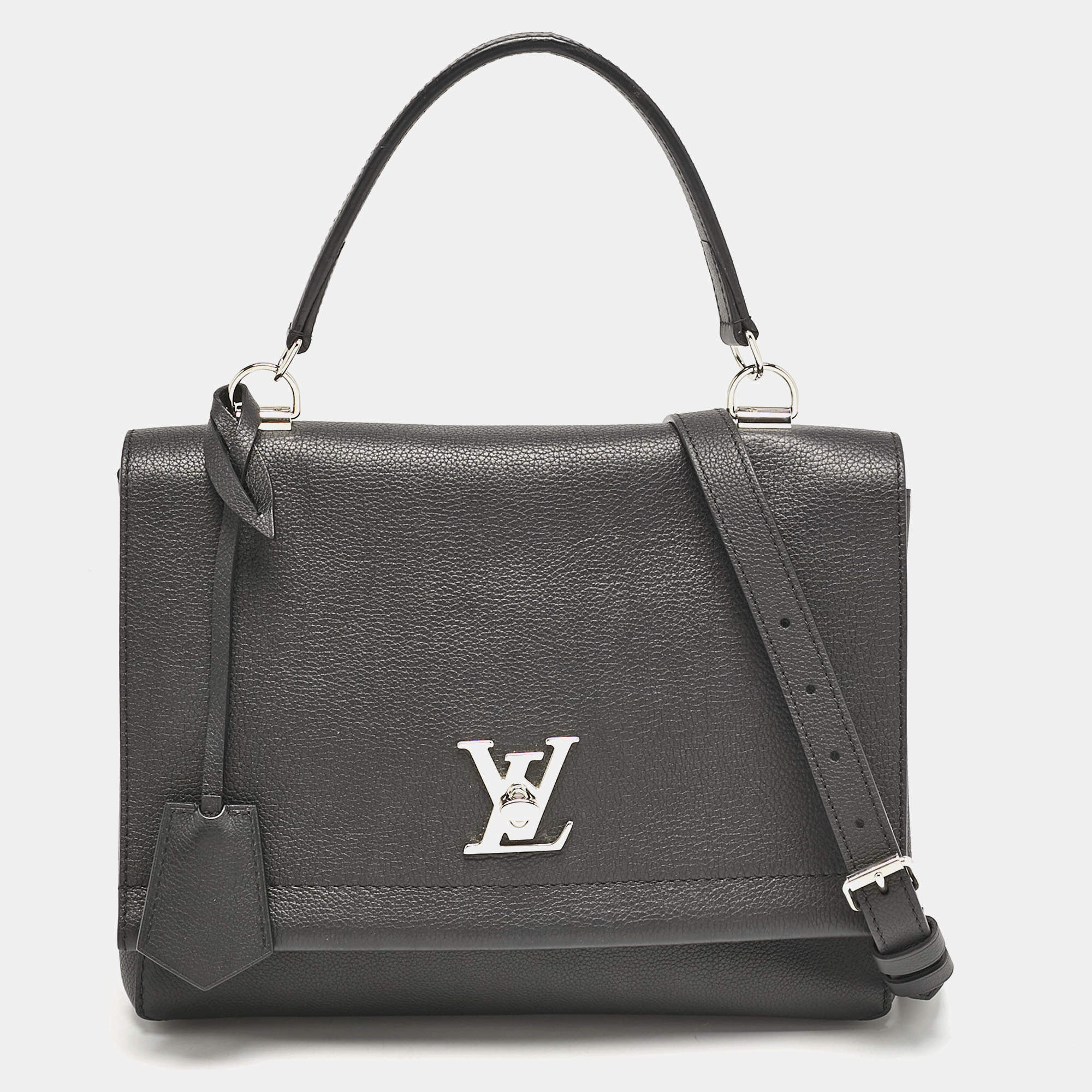 Louis Vuitton Black Leather Lockme II Bag