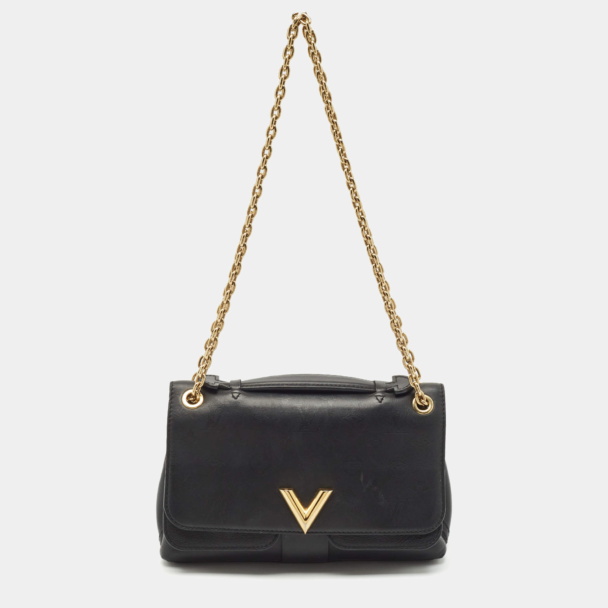 Louis Vuitton Black Monogram Leather Very Chain Bag