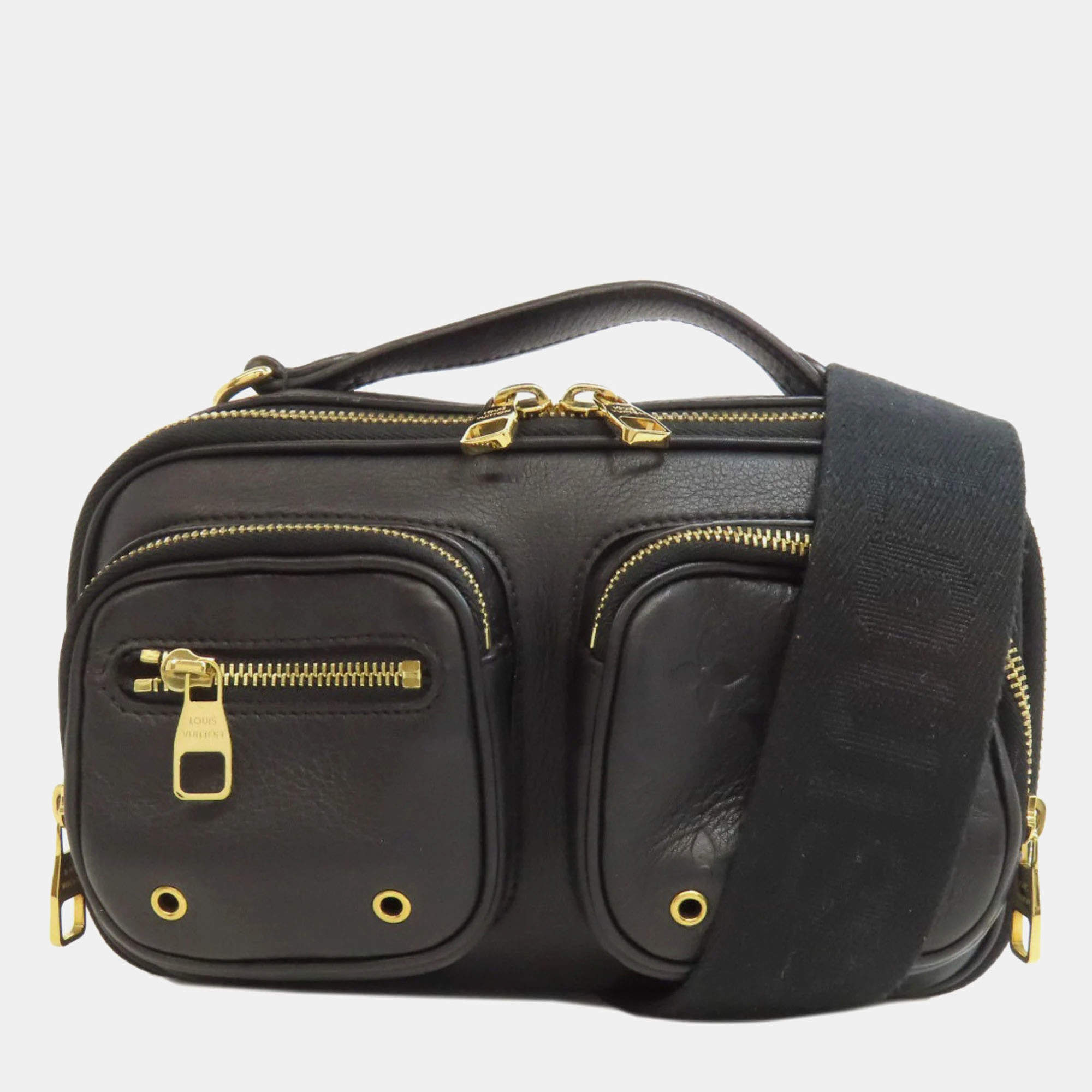 Louis Vuitton Black Leather Utility Crossbody Bag