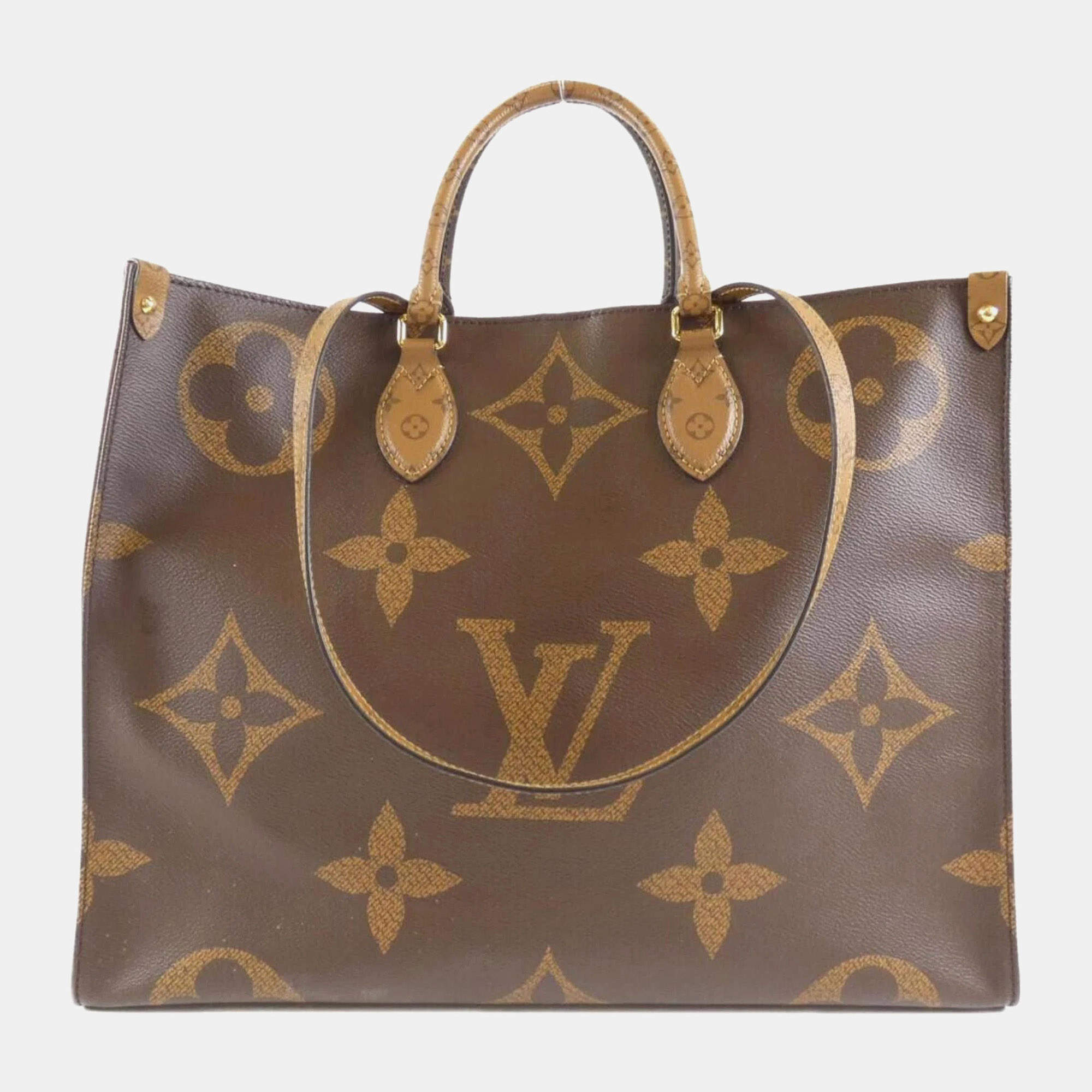 Pre Owned Louis Vuitton Brown Monogram Canvas Giant OnTheGo GM Tote Bag