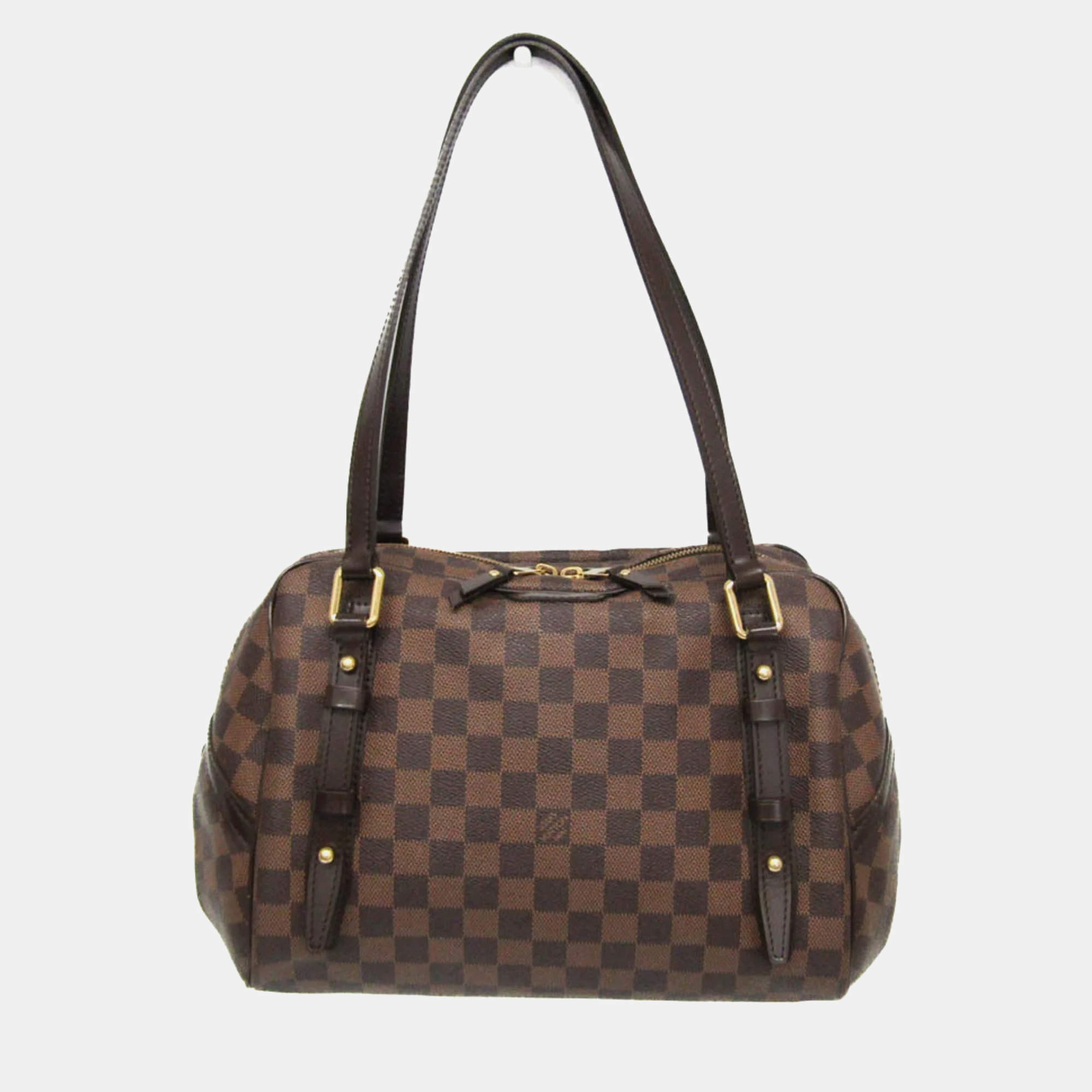 Pre Owned  Louis Vuitton Brown Damier Ebene Rivington PM Shoulder Bag
