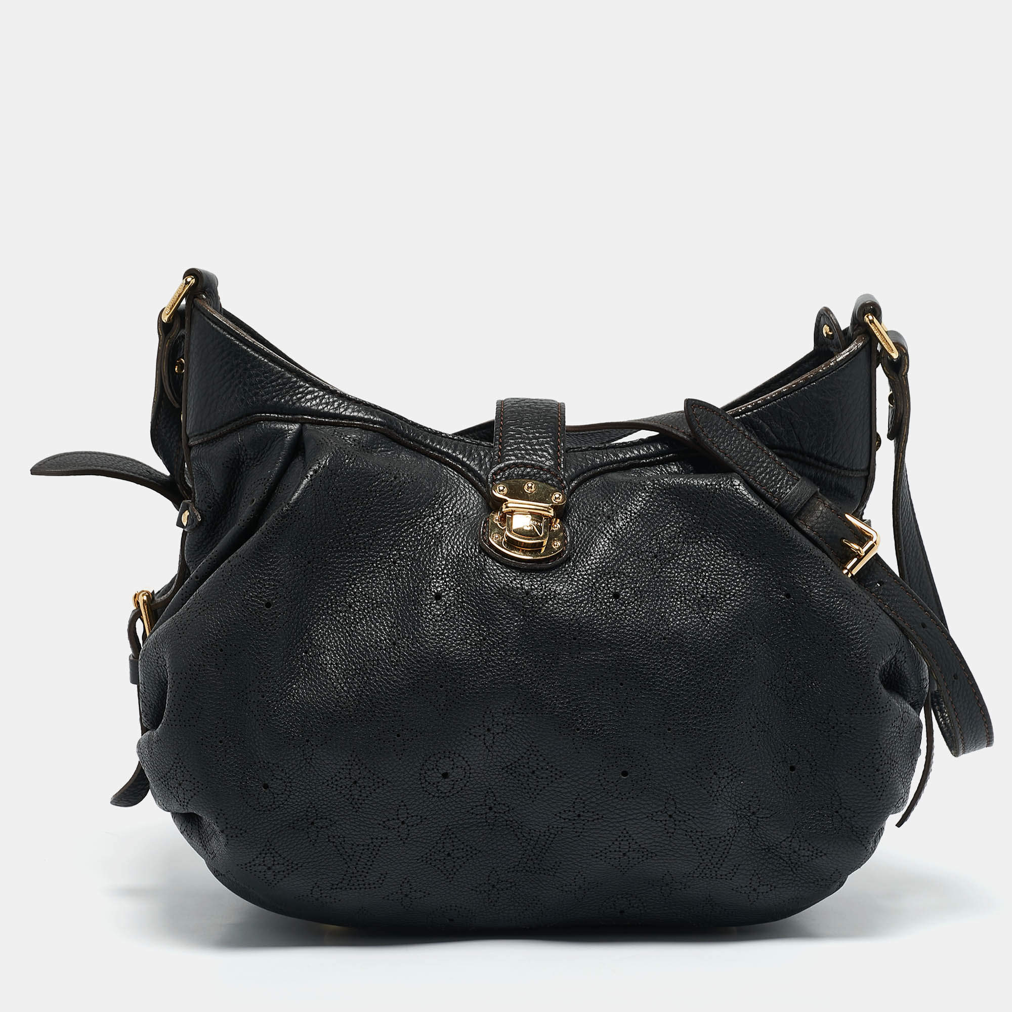 Louis Vuitton Black Monogram Mahina Leather XS Bag