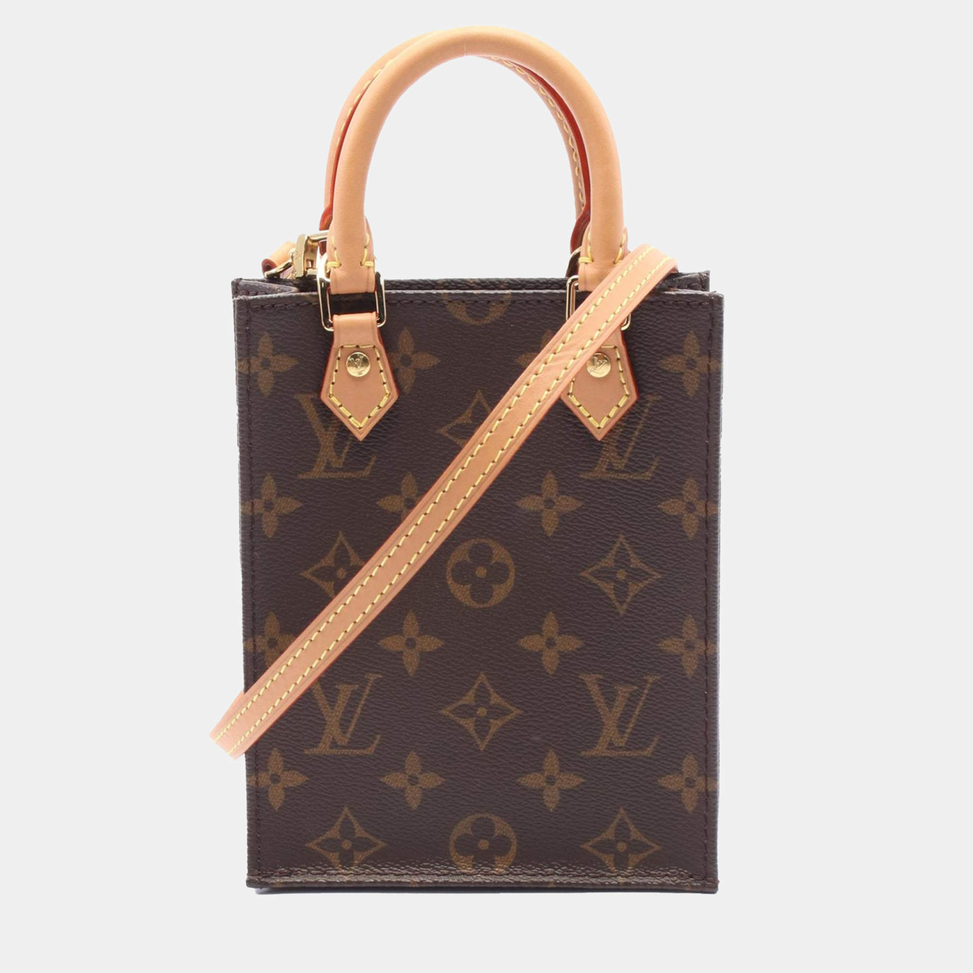 Louis Vuitton Brown Monogram Canvas Petit Sac Plat Crossbody Bag