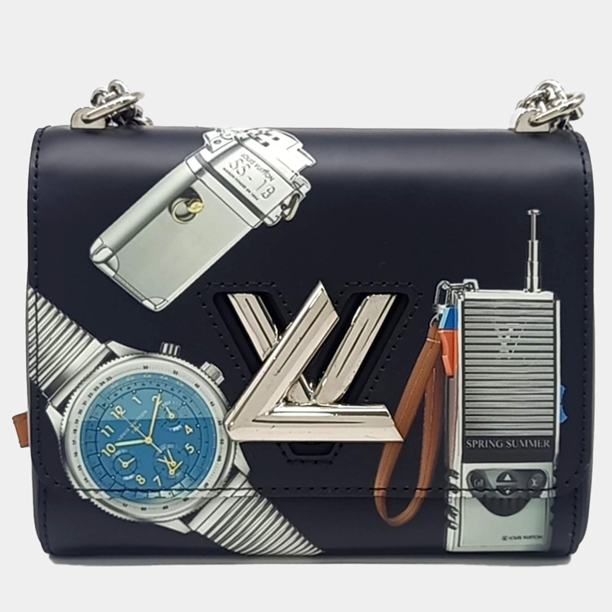 Pre Owned Louis Vuitton Metallic Leather Twist PM bag