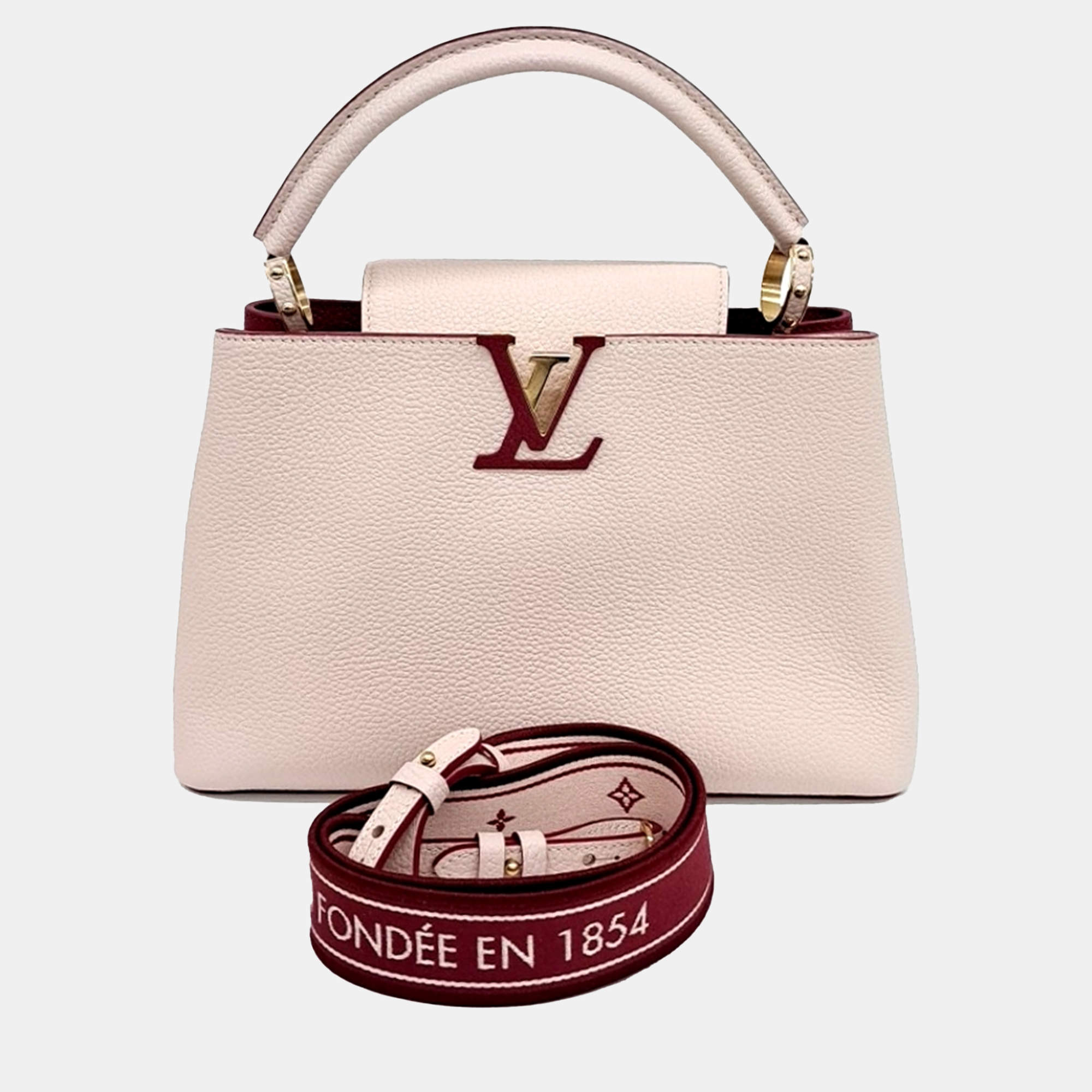 Louis Vuitton Pink Leather Capucine PM bag
