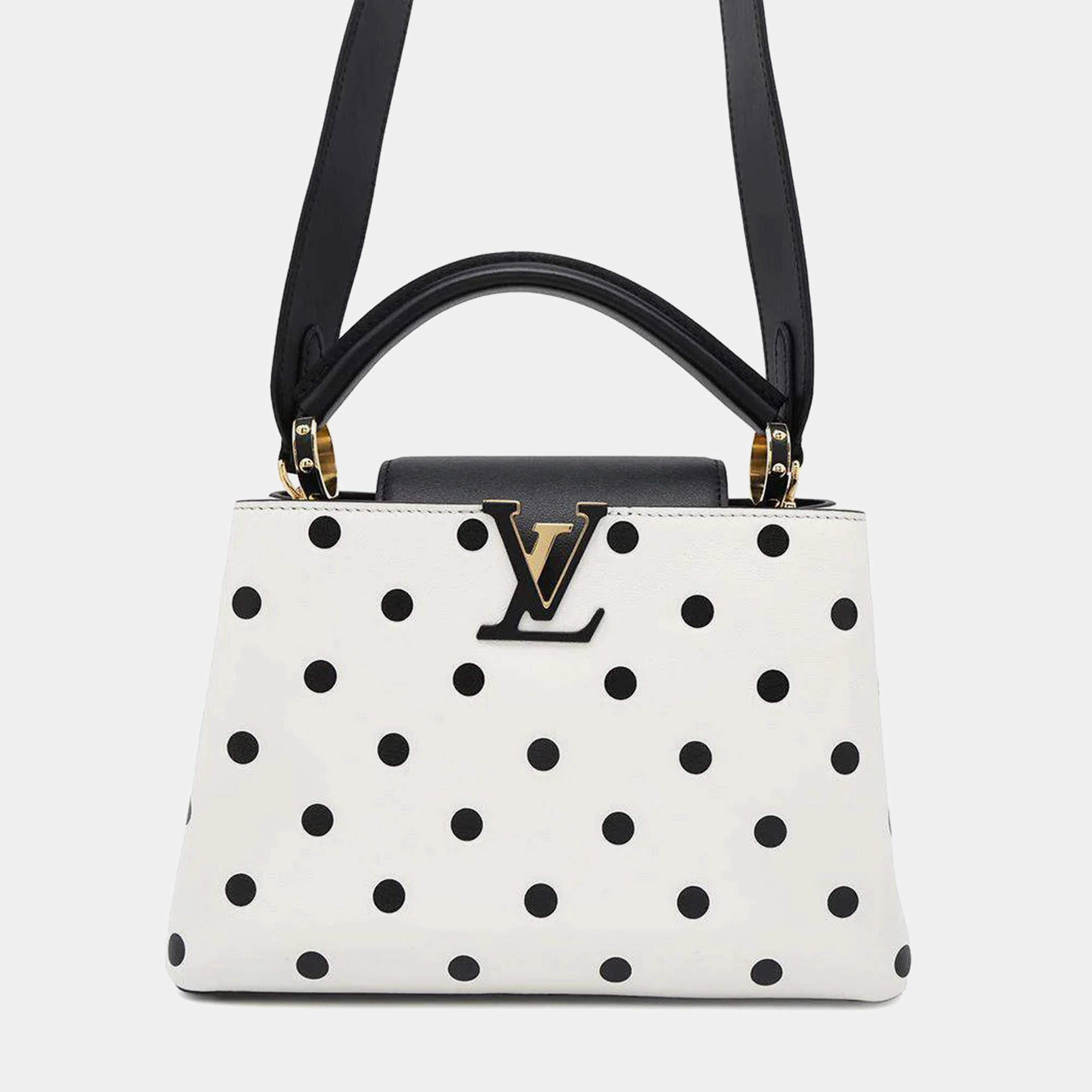 Louis Vuitton Capucines White/Black Calf Leather Size Bb