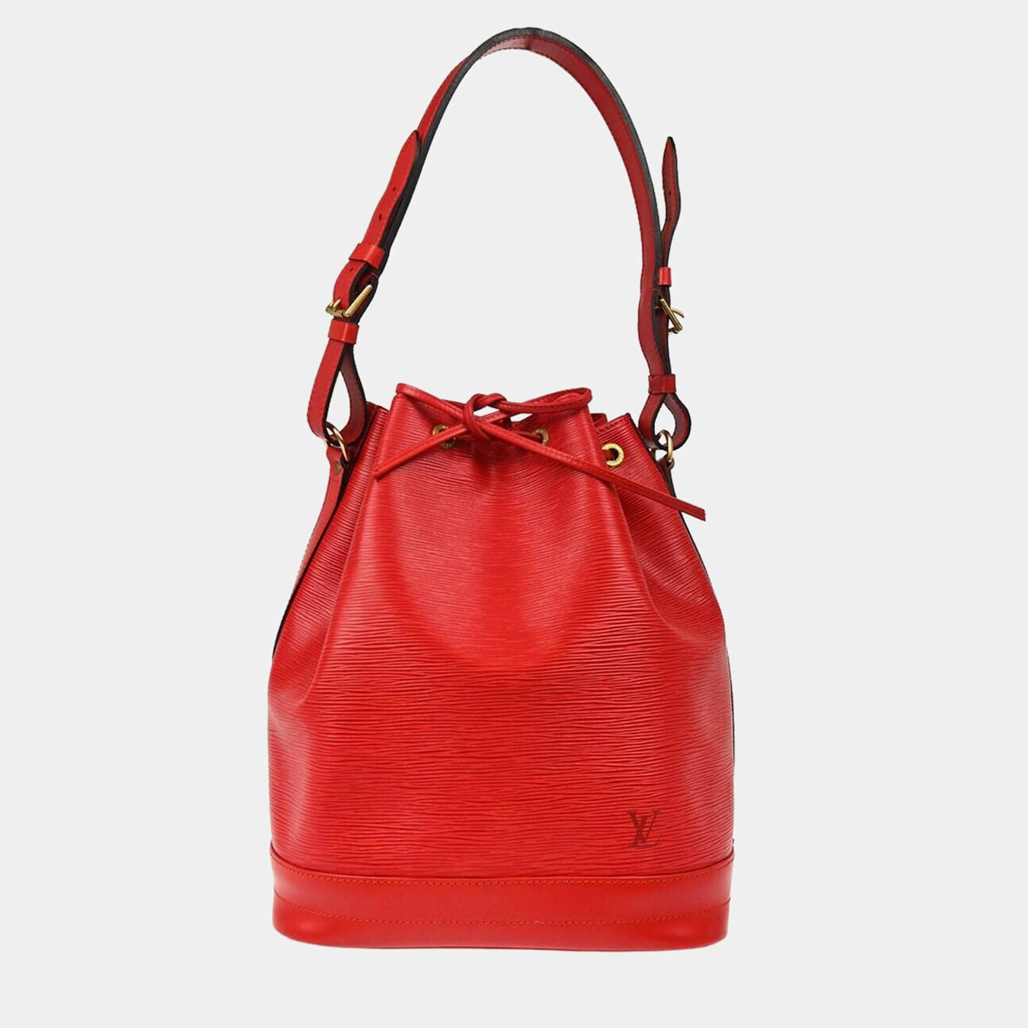 Louis Vuitton Red Epi Noe Bucket Shoulder Bag