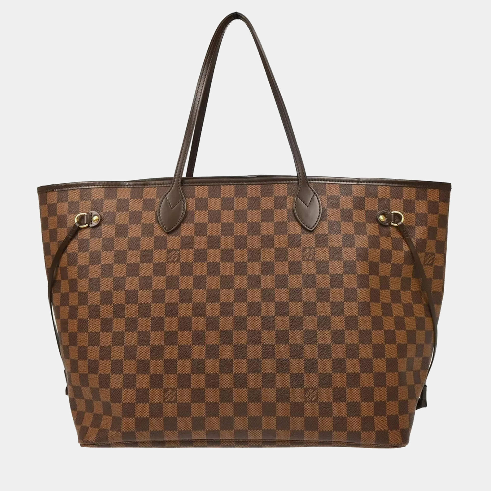 Pre Owned Louis Vuitton Brown Damier Ebene Neverfull GM Tote Handbag
