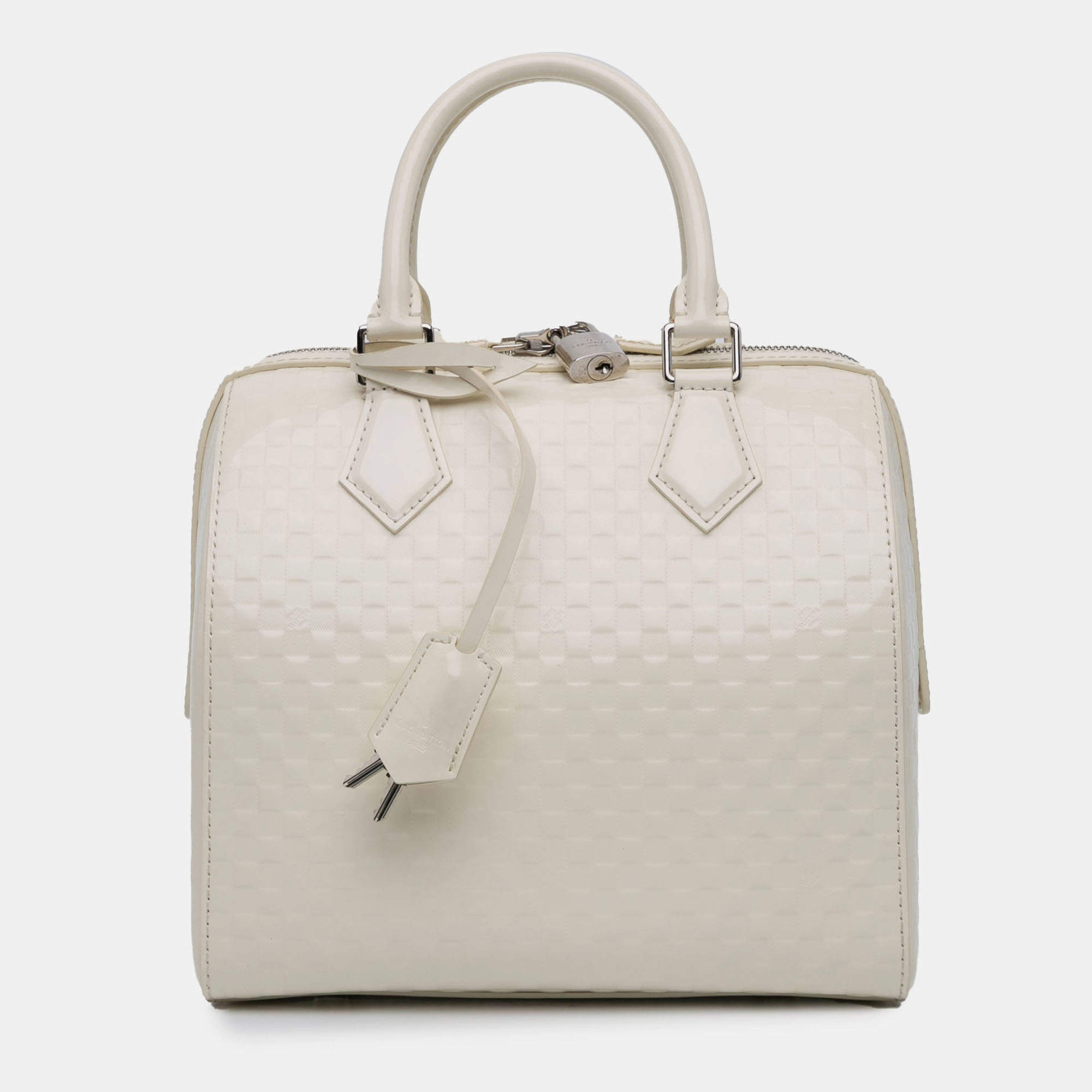 Louis Vuitton White Damier Facette Speedy Cube MM