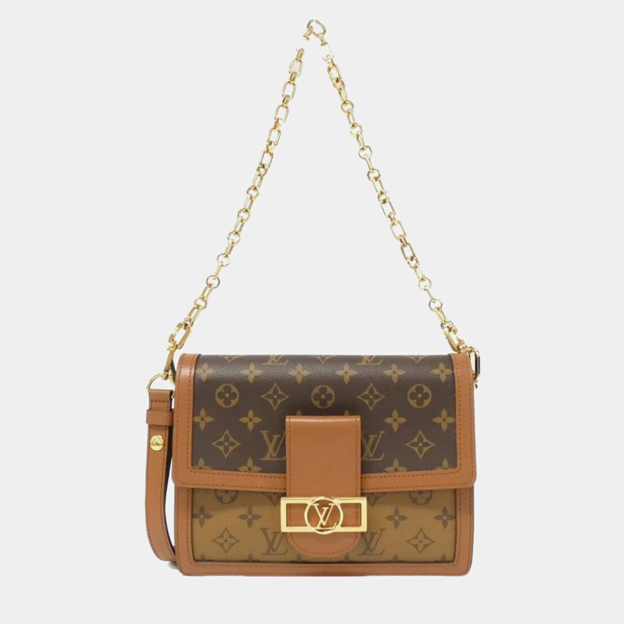 Louis Vuitton Brown Monogram Reverse Dauphine MM Shoulder Bag