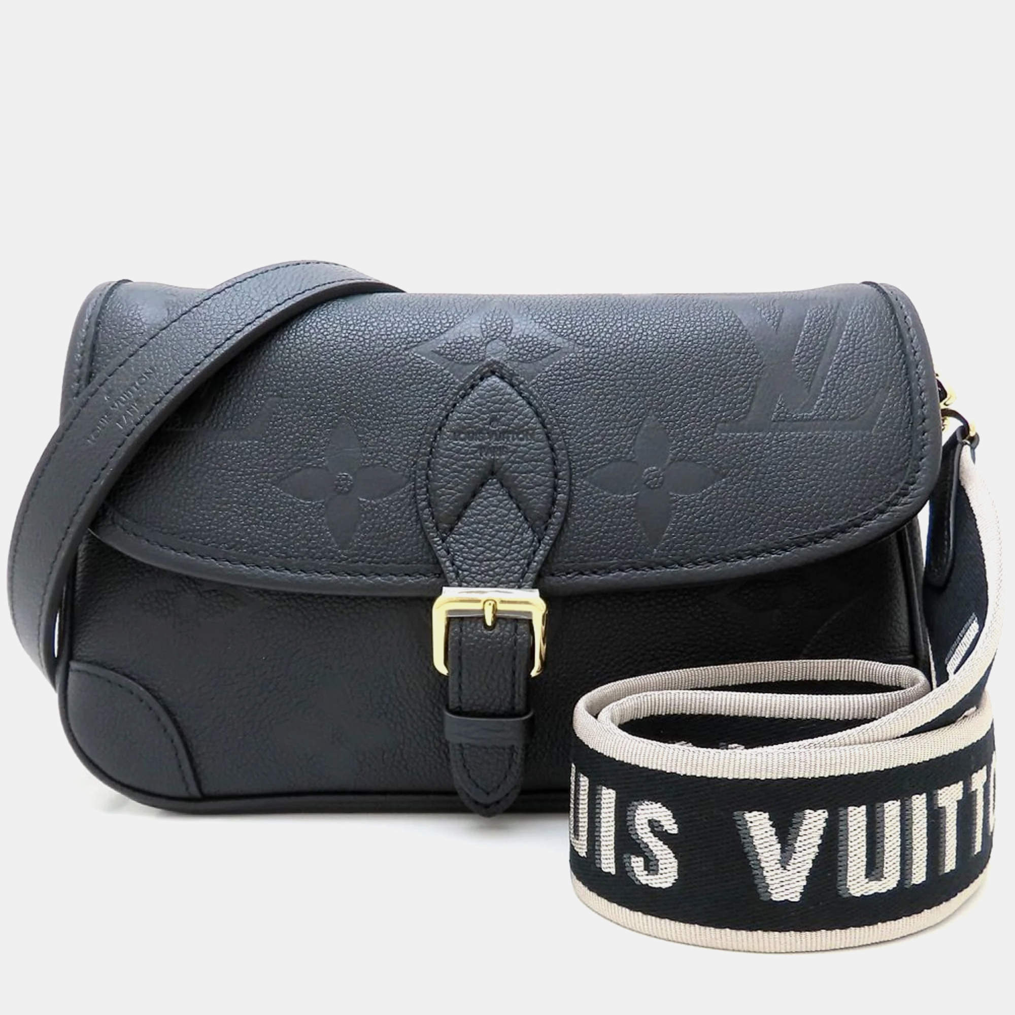 Pre Owned Louis Vuitton Noir Leather Monogram Empreinte Diane Shoulder Bag