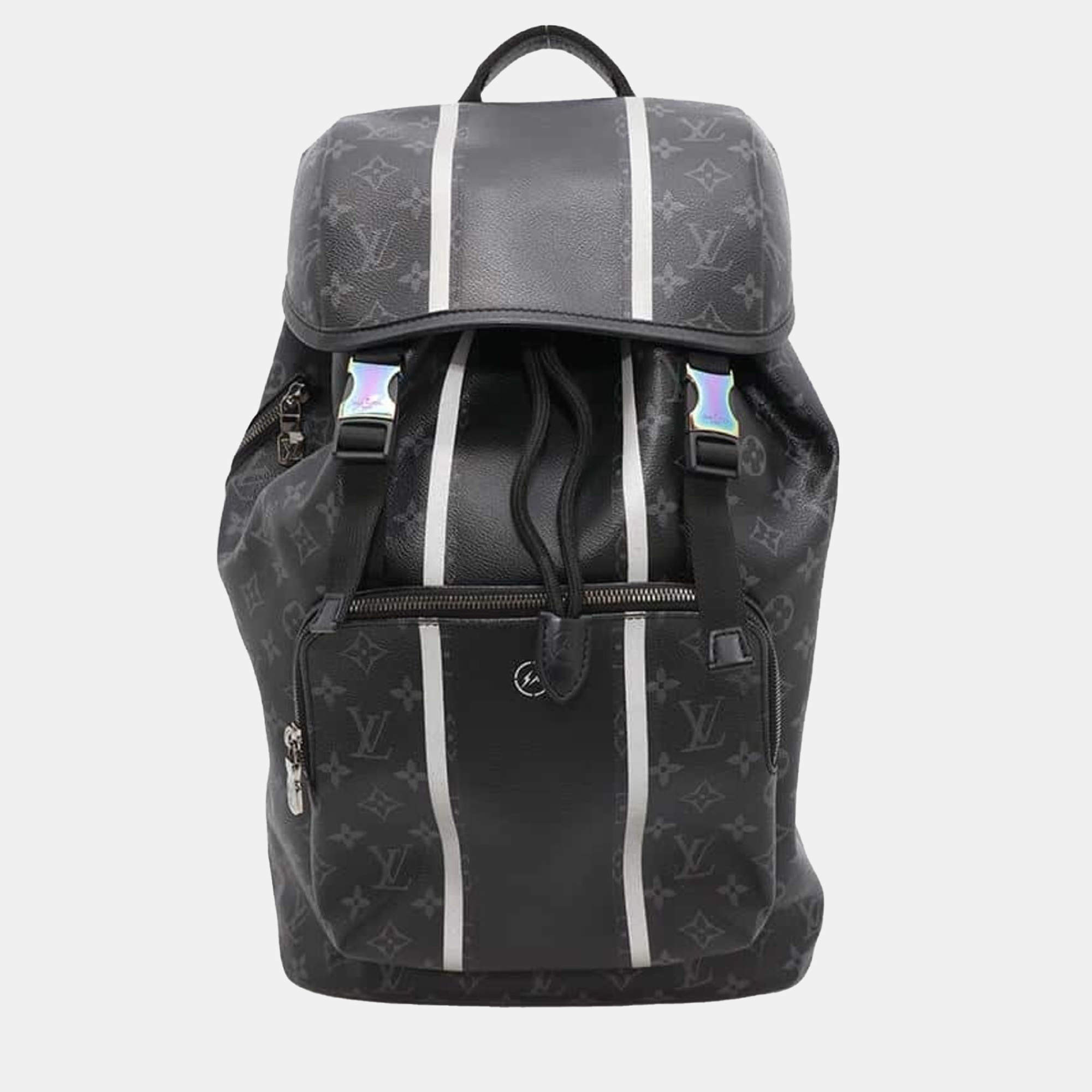 Louis Vuitton Black Monogram Eclipse Hiroshi Fujiwara Fragment Flash Backpack