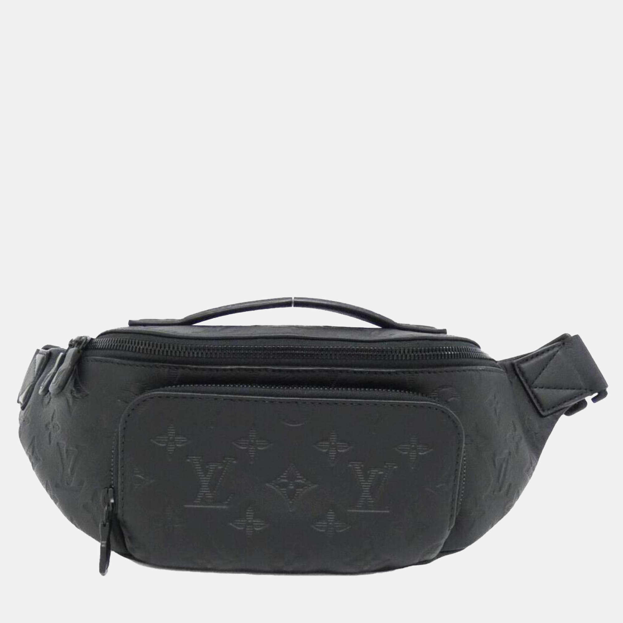 Louis Vuitton Black Monogram Shadow Leather Bum Bag