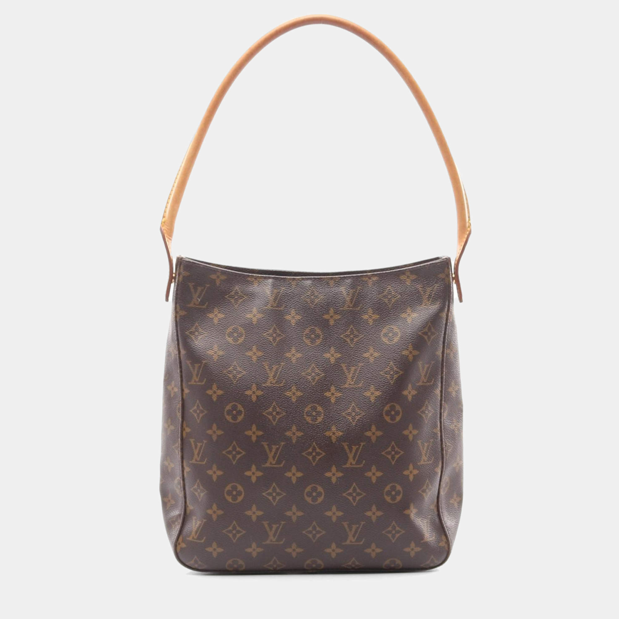 Pre Owned Louis Vuitton Looping Gm Shoulder Bag Monogram Leather Brown