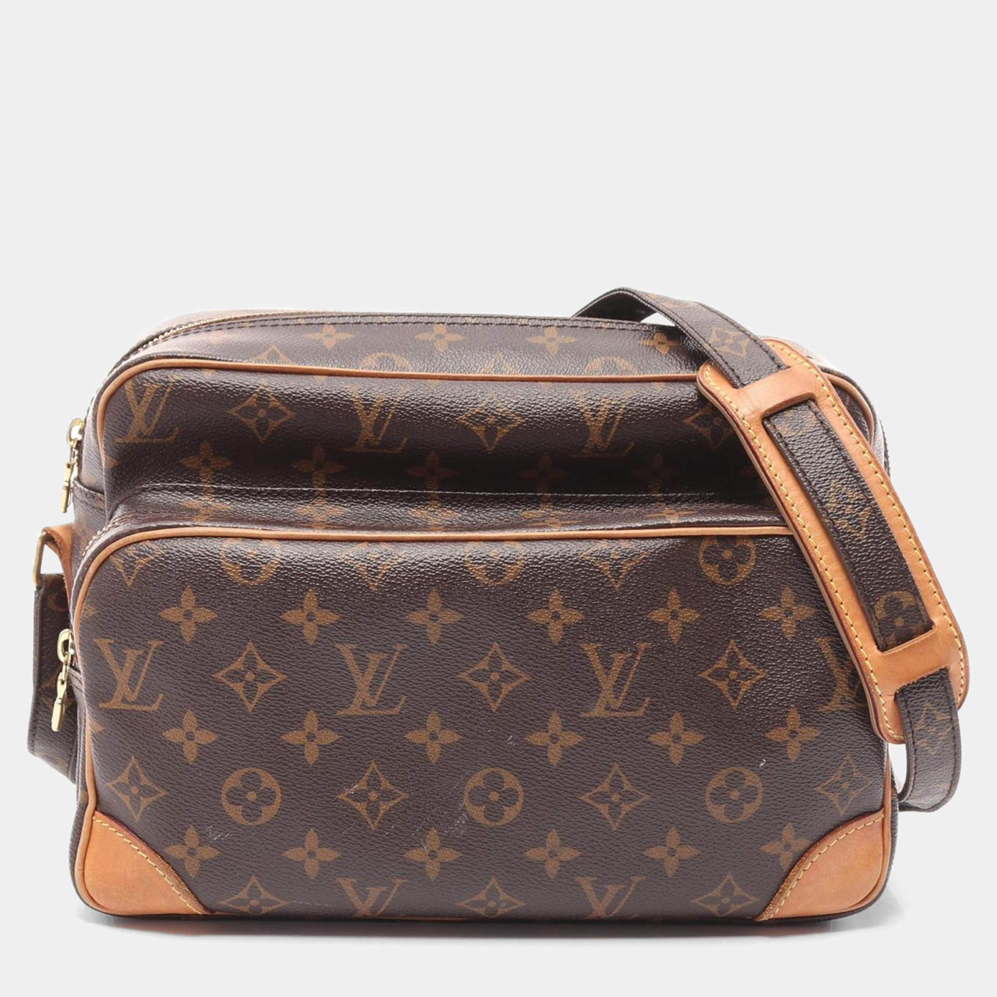 Pre Owned Louis Vuitton Nile Shoulder Bag Monogram Canvas Leather