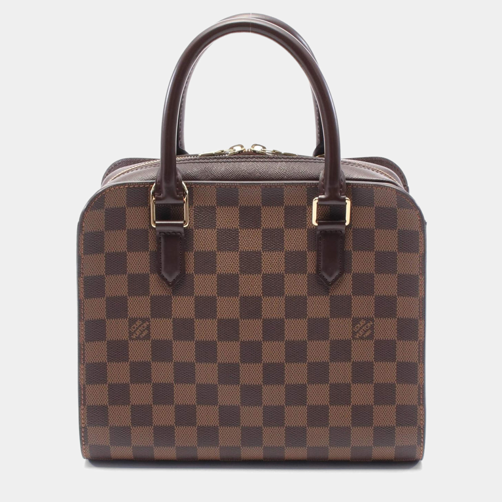 Pre Owned Louis Vuitton Brown Damier Ebene Triana Handbag