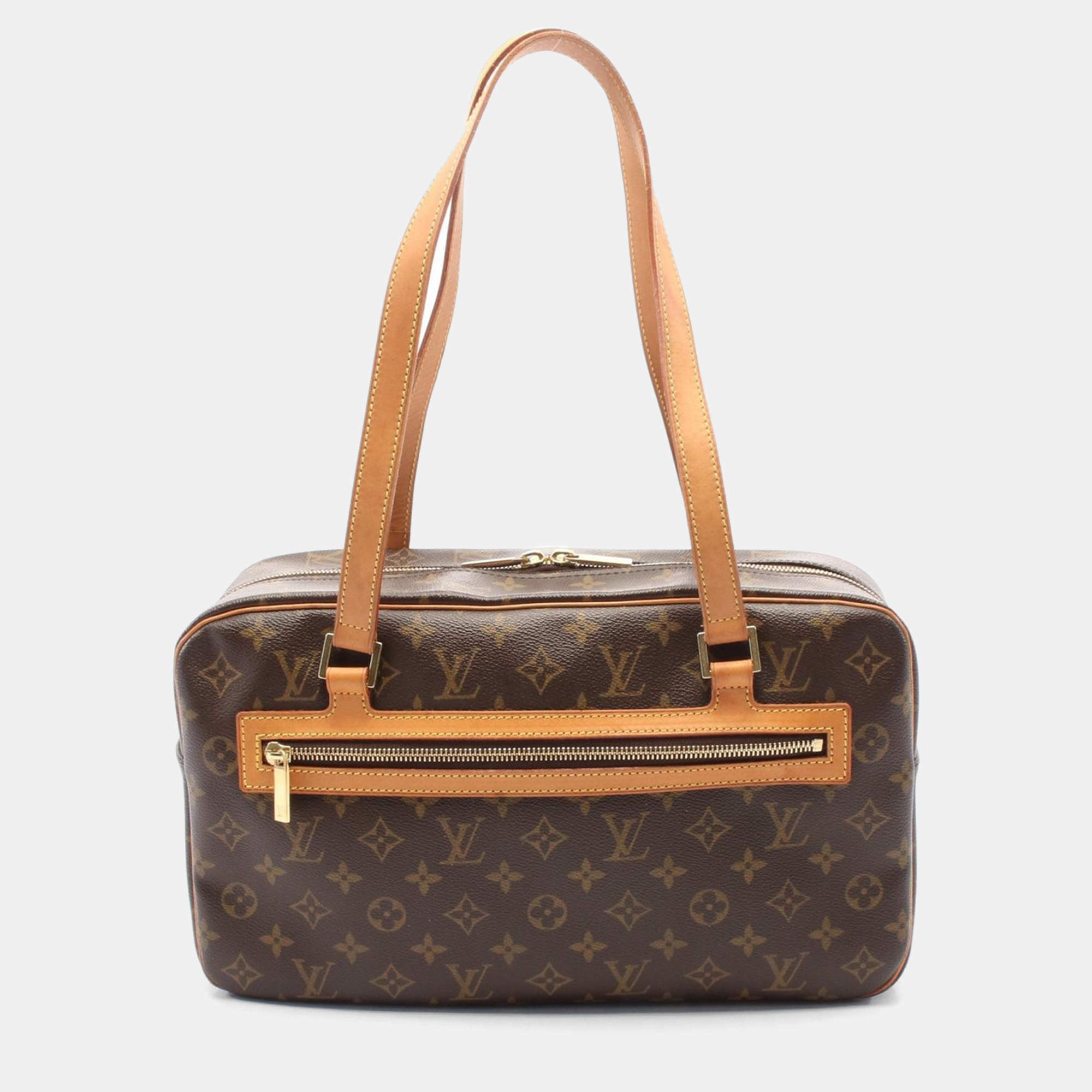Pre Owned Louis Vuitton Brown Monogram Leather Cite GM Shoulder Bag  