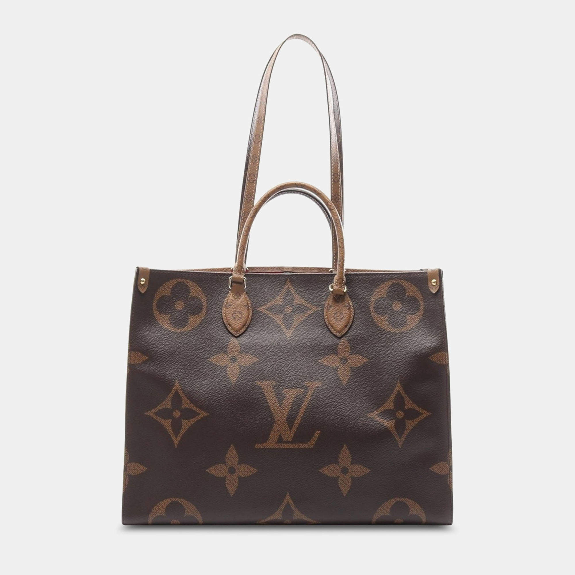 Pre Owned Louis Vuitton Brown Monogram Giant Reverse On-The-Go GM Shoulder Bag