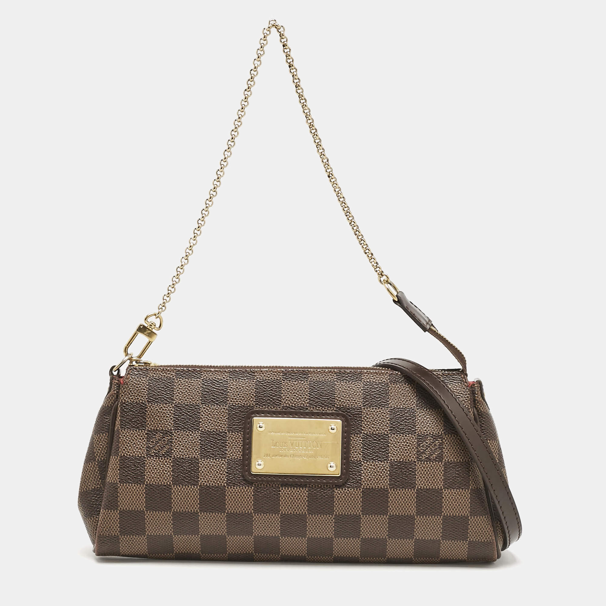 Louis Vuitton Damier Ebene Canvas Eva Pochette Bag