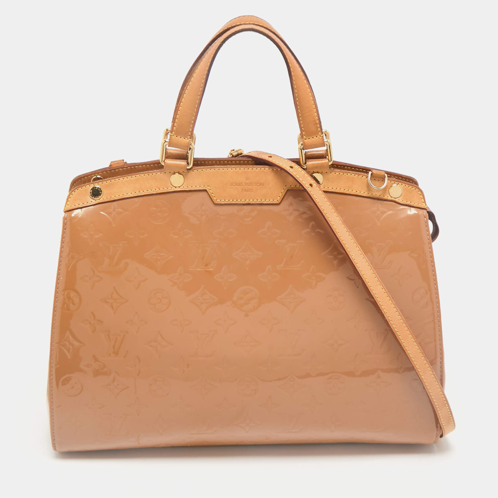 Louis Vuitton Beige Poudre Monogram Vernis Brea GM Bag